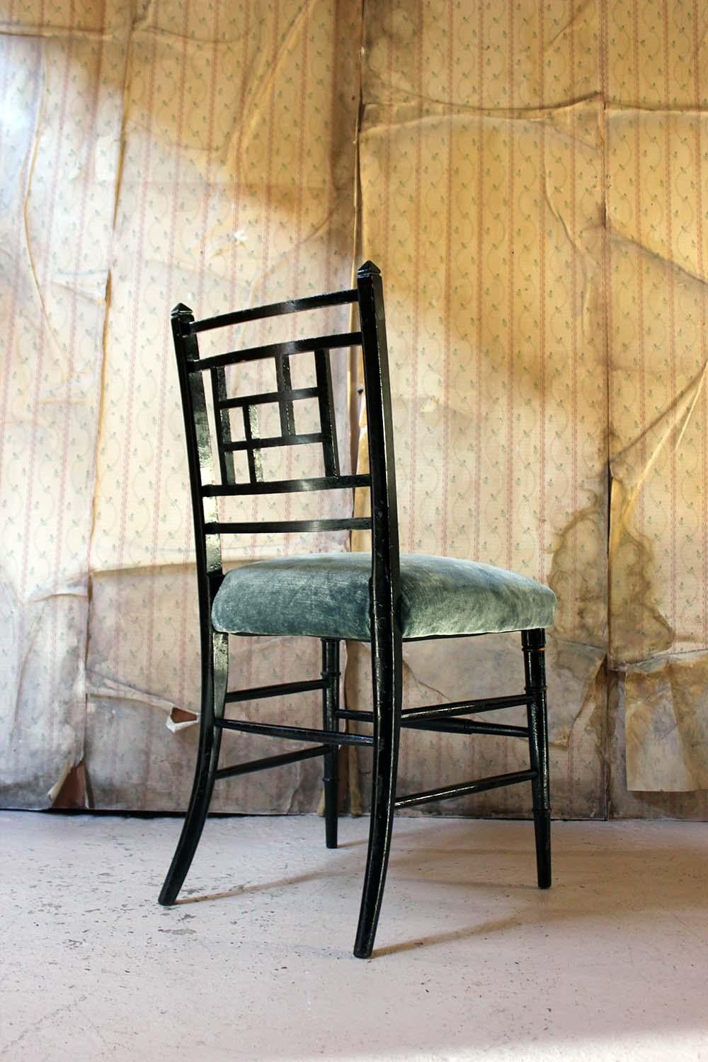 Aesthetic Movement Ebonized Side Chair in the Manner of E.W. Godwin 1