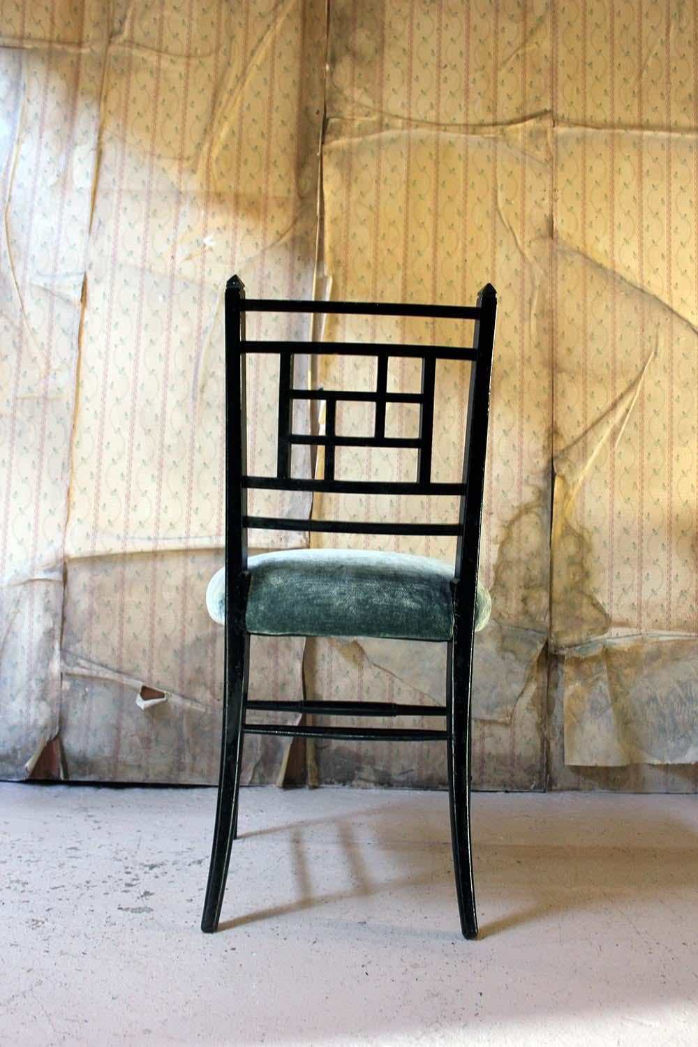 Aesthetic Movement Ebonized Side Chair in the Manner of E.W. Godwin 2