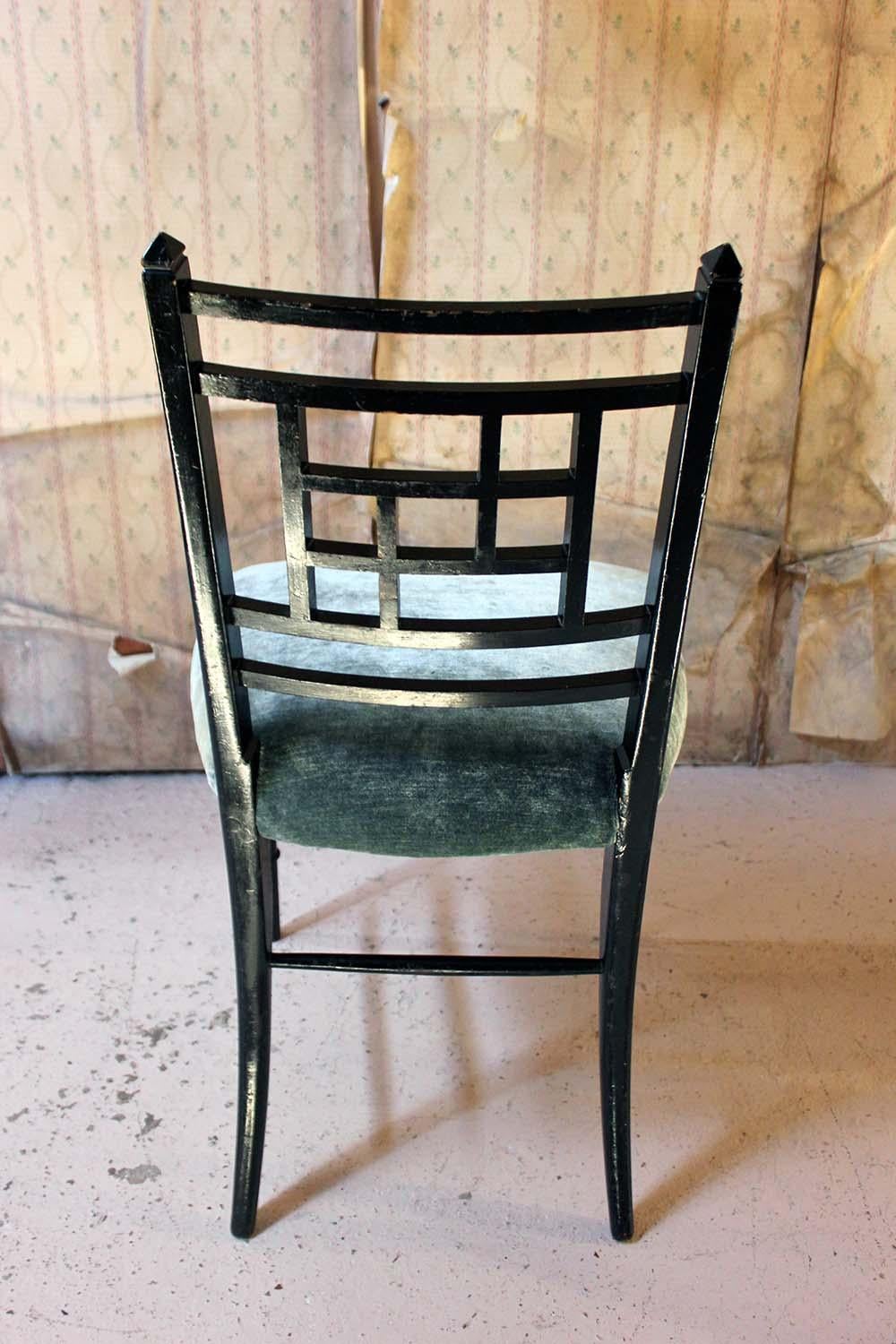Aesthetic Movement Ebonized Side Chair in the Manner of E.W. Godwin 3