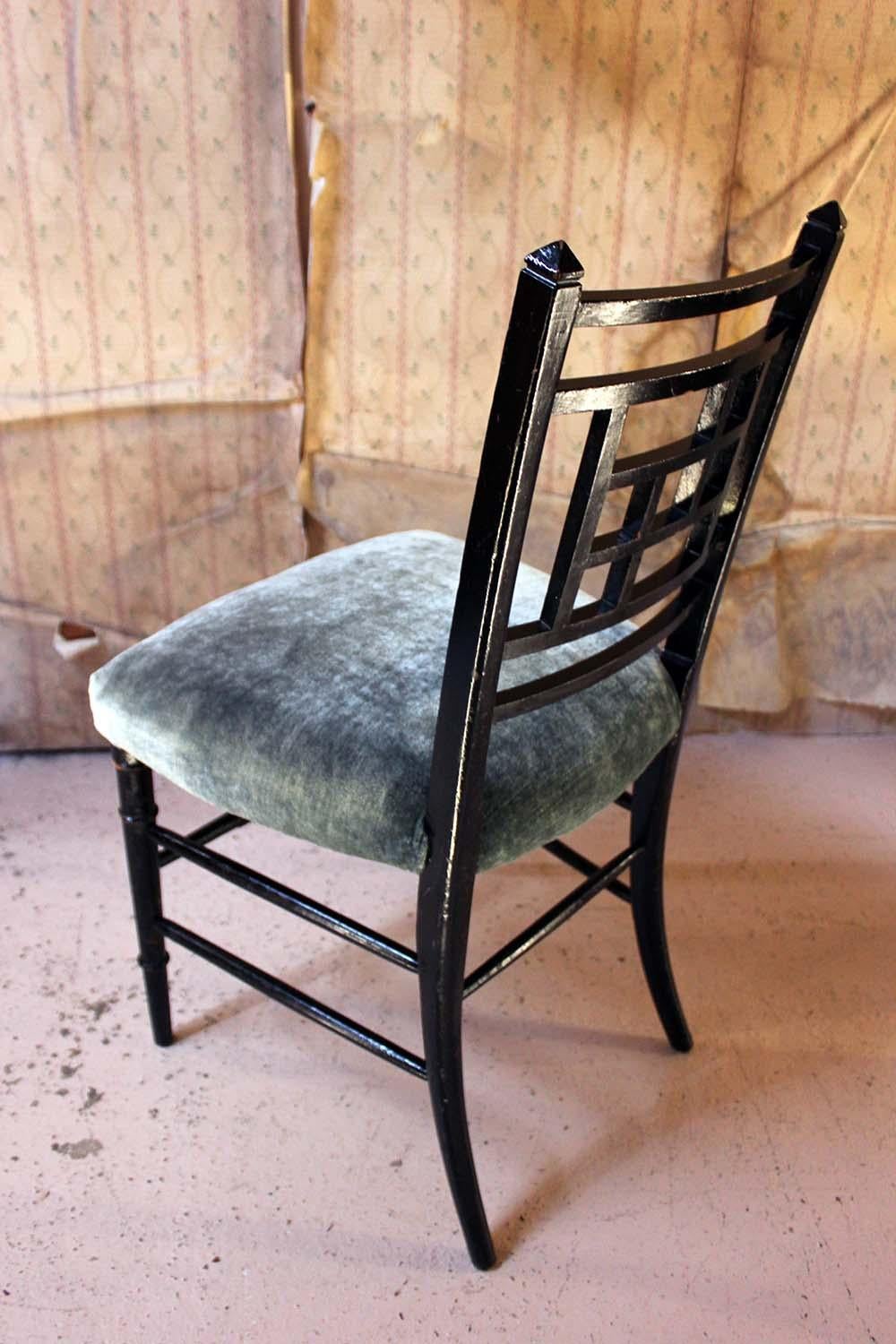 Aesthetic Movement Ebonized Side Chair in the Manner of E.W. Godwin 5