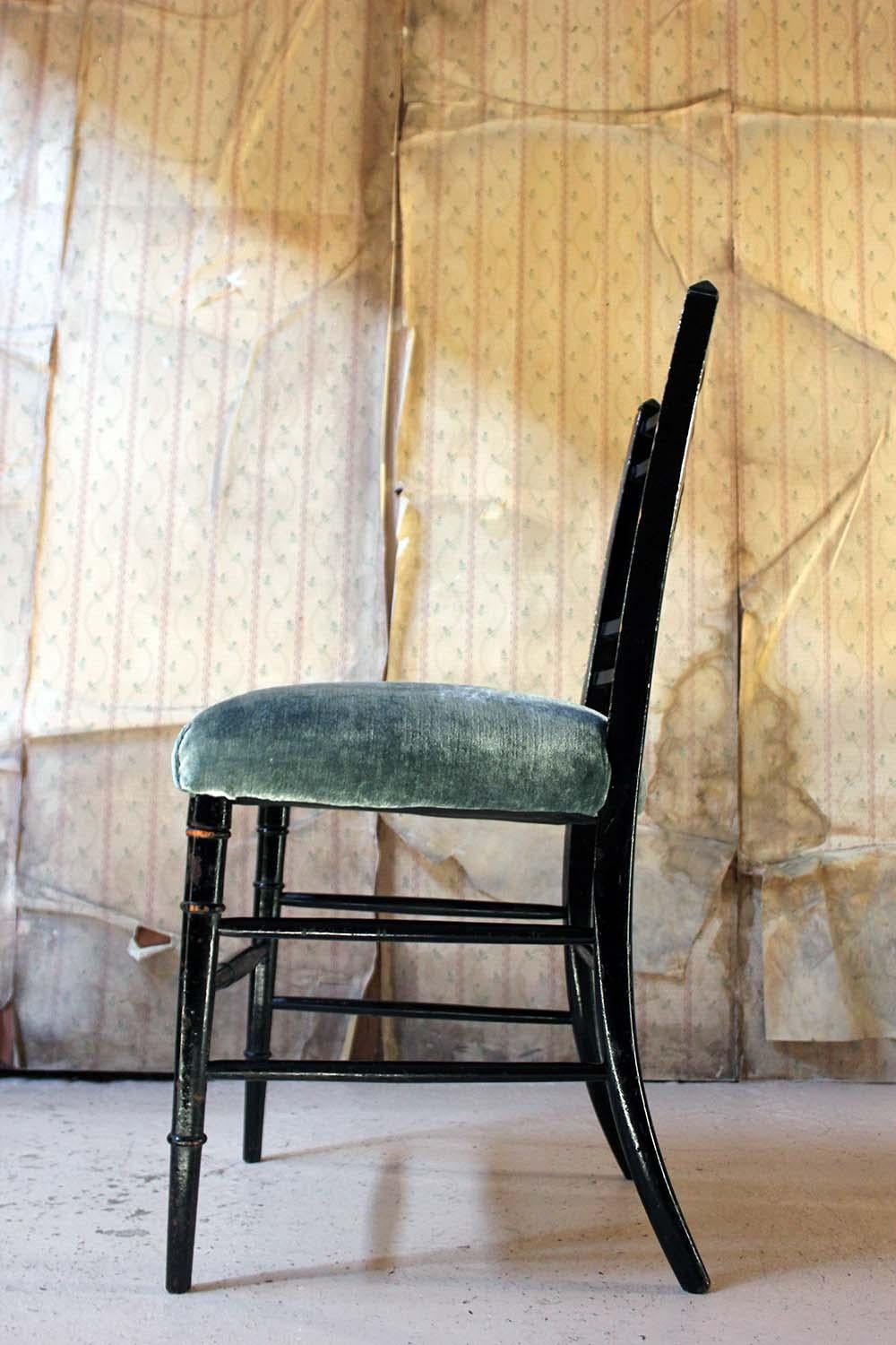 Aesthetic Movement Ebonized Side Chair in the Manner of E.W. Godwin 6