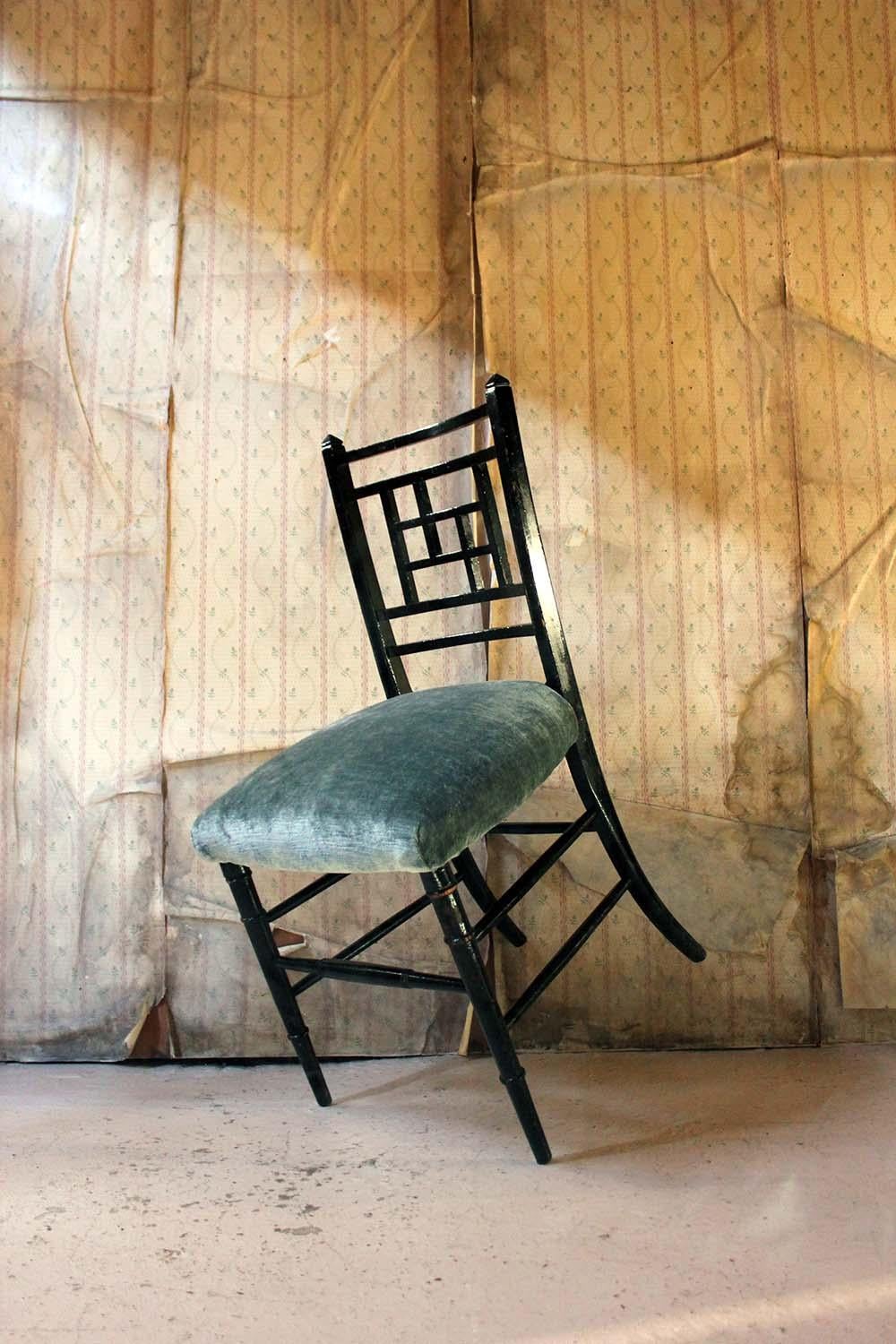 Aesthetic Movement Ebonized Side Chair in the Manner of E.W. Godwin 9