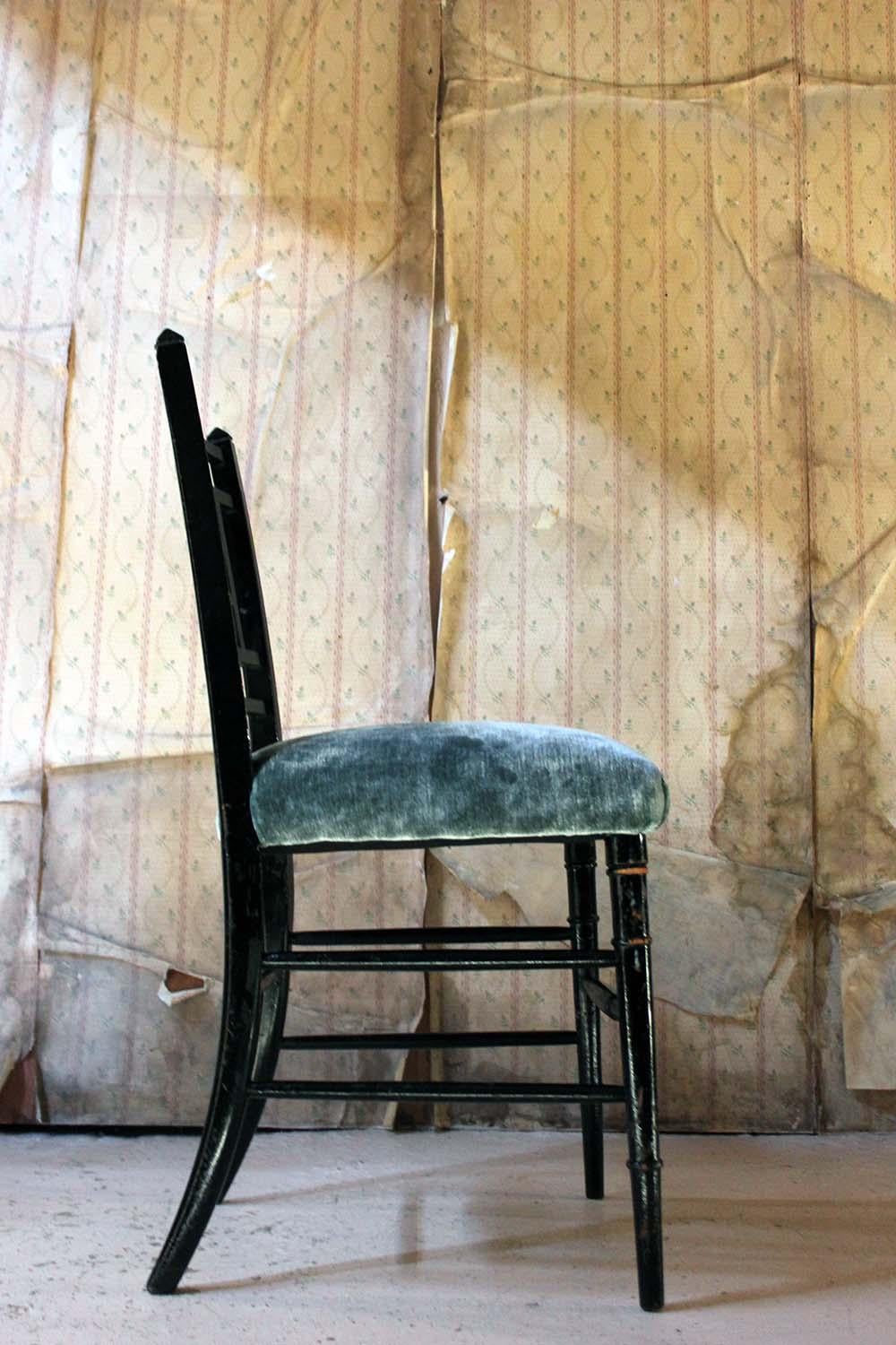 Beech Aesthetic Movement Ebonized Side Chair in the Manner of E.W. Godwin