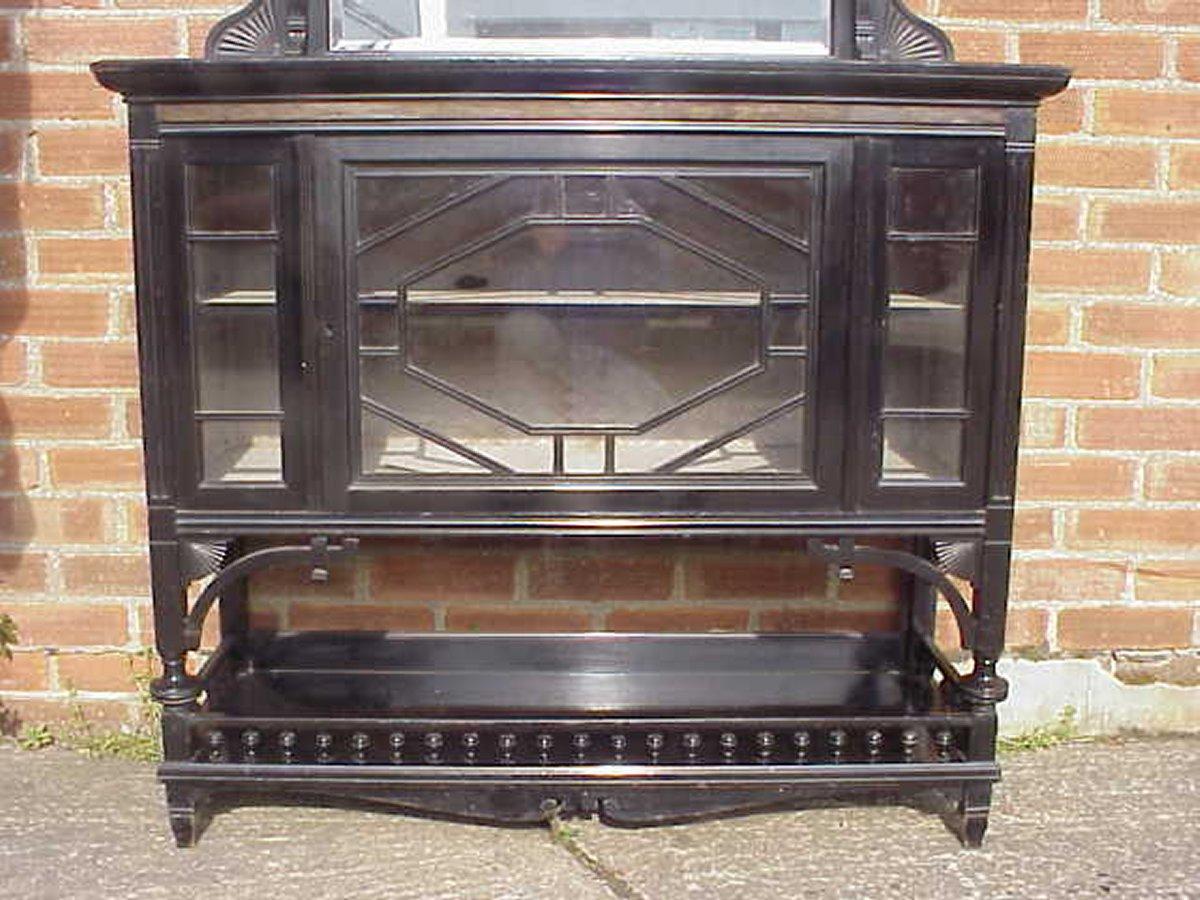 Lamb of Manchester. An Aesthetic Movement Ebonized and Coromandel Side Cabinet For Sale 4