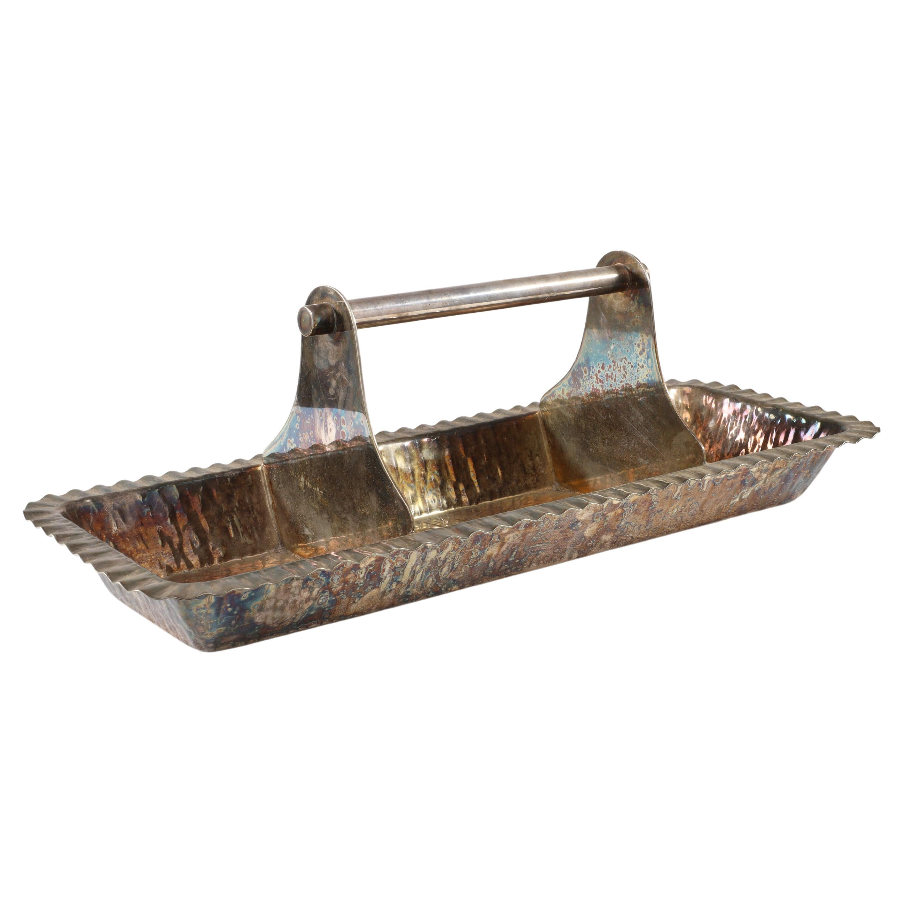 An Aesthetic Movement Electro-Plated Oblong Tray by Hukin and Heath For Sale