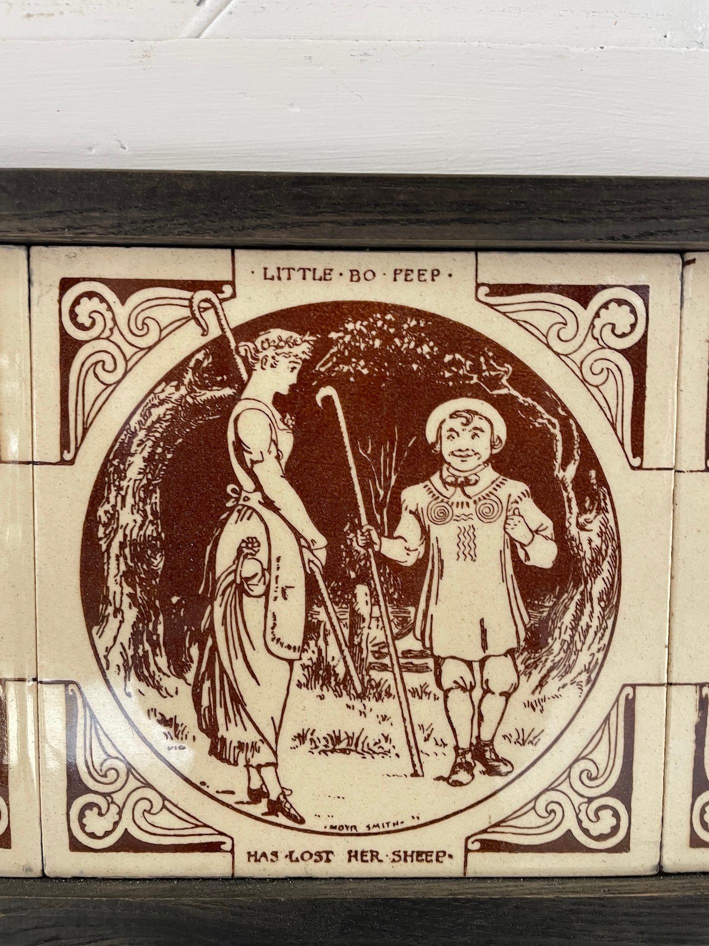 English Aesthetic Movement Framed Tile Panel By John Moyr Smith For Sale