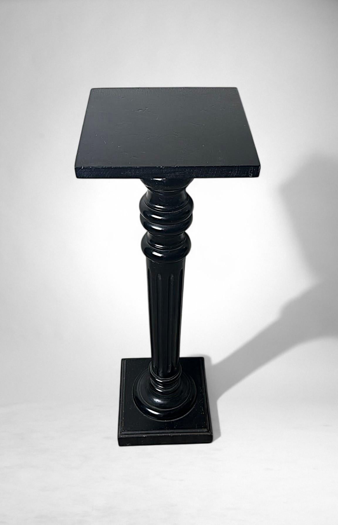 19th Century Aesthetic Movement French Ebonized Walnut Pedestal For Sale