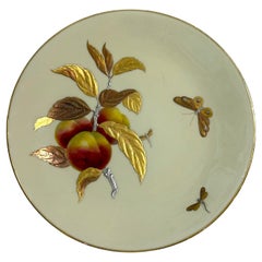 Precious Minton peaches gold & silver hand painted Aesthetic Movement Plate 1880