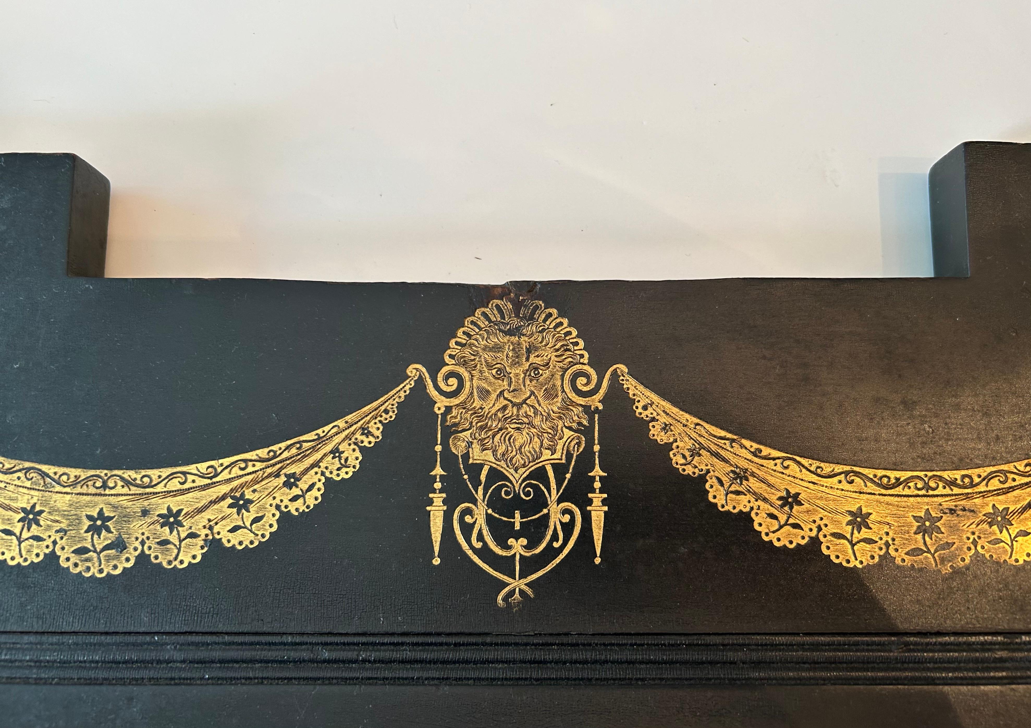 Espejo de Pared, Ebonizado y Dorado Decorado, Siglo XIX Inglés en venta