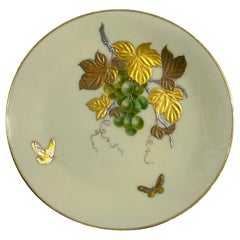 Precious Minton grape gold & silver hand painted  Aesthetic Movement Plate 1880