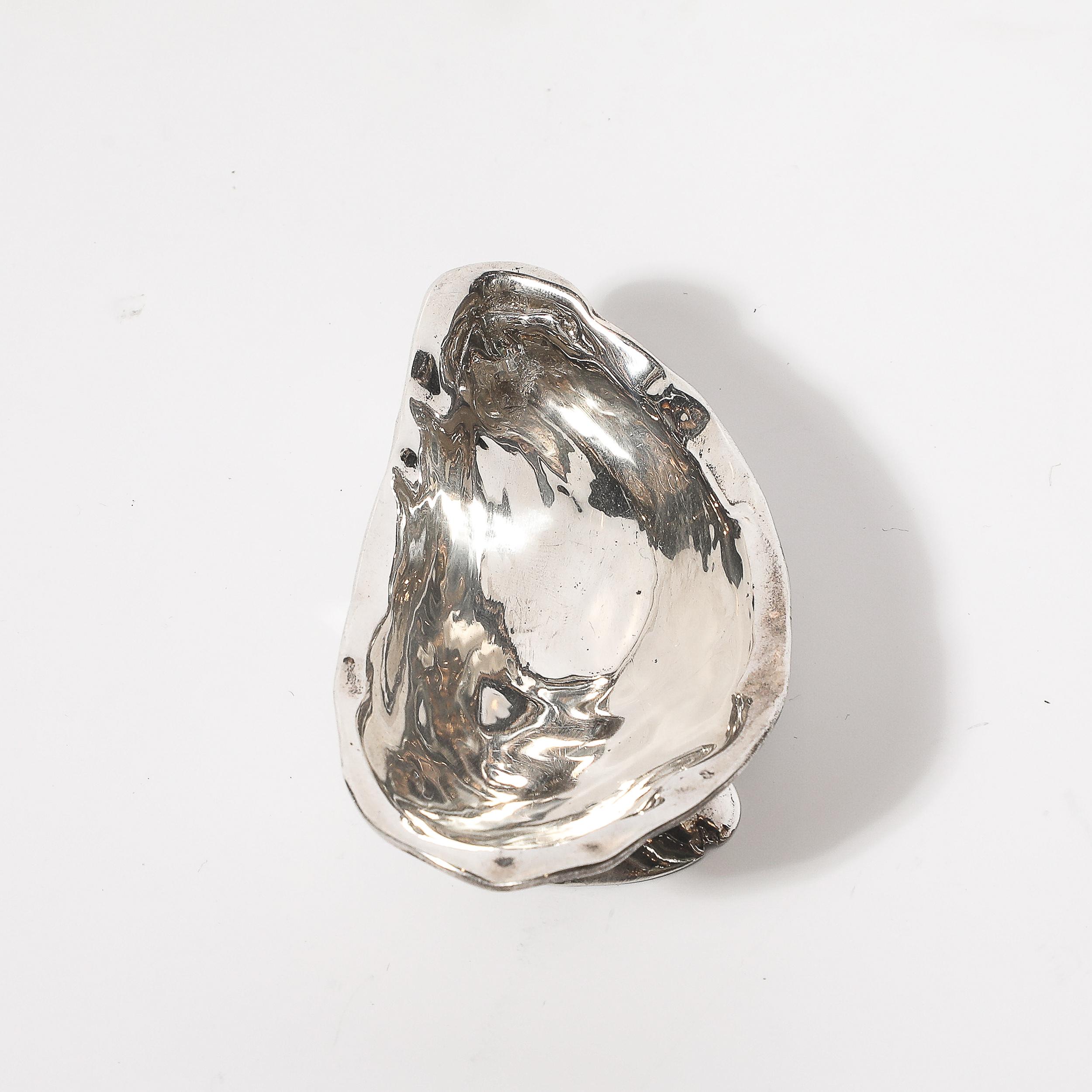 Aesthetic Movement Hand-Hammered Sterling Silver Shell Form Dish by Gorham For Sale 5