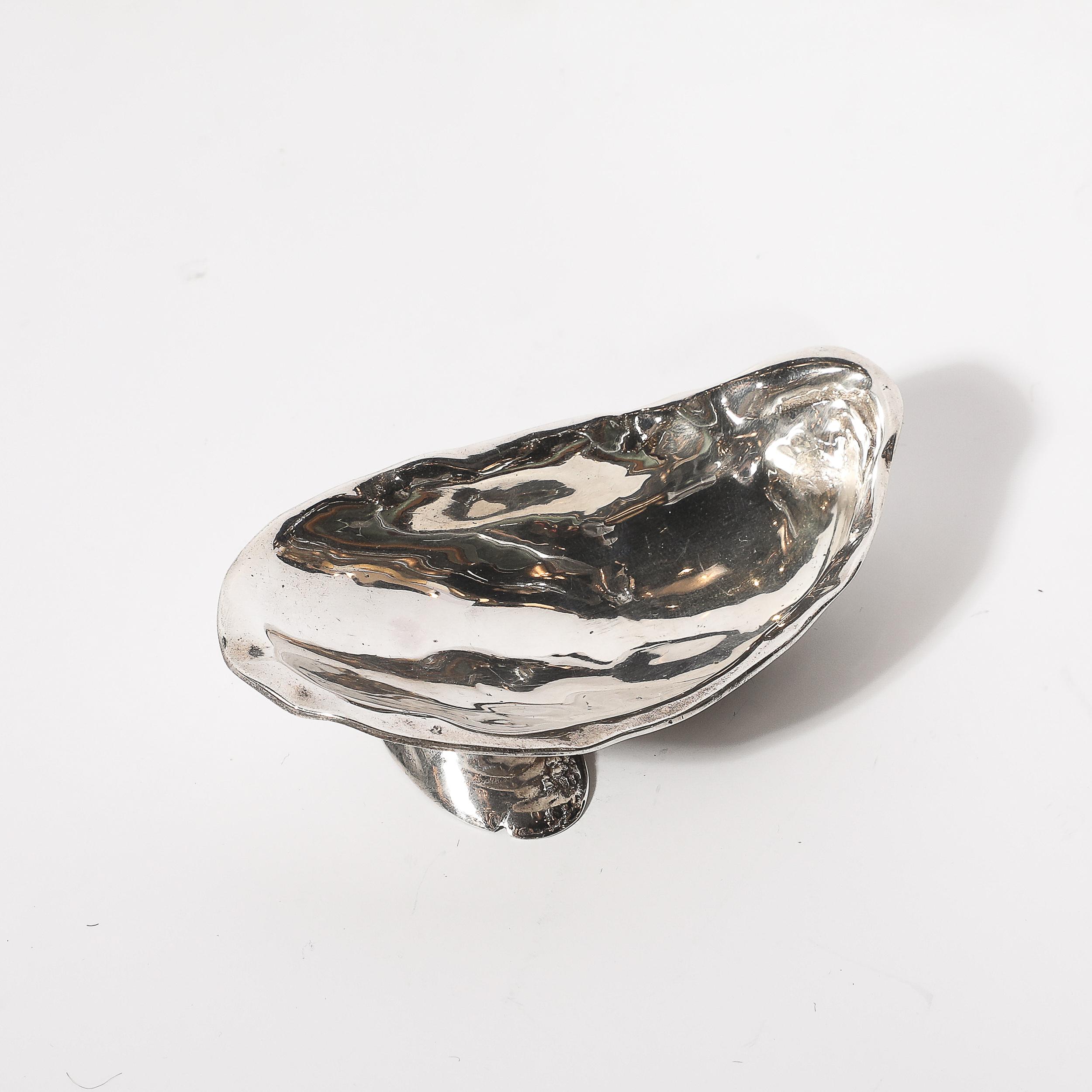 Aesthetic Movement Hand-Hammered Sterling Silver Shell Form Dish by Gorham For Sale 6