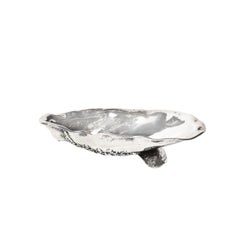 Aesthetic Movement Hand-Hammered Sterling Silver Shell Form Dish by Gorham
