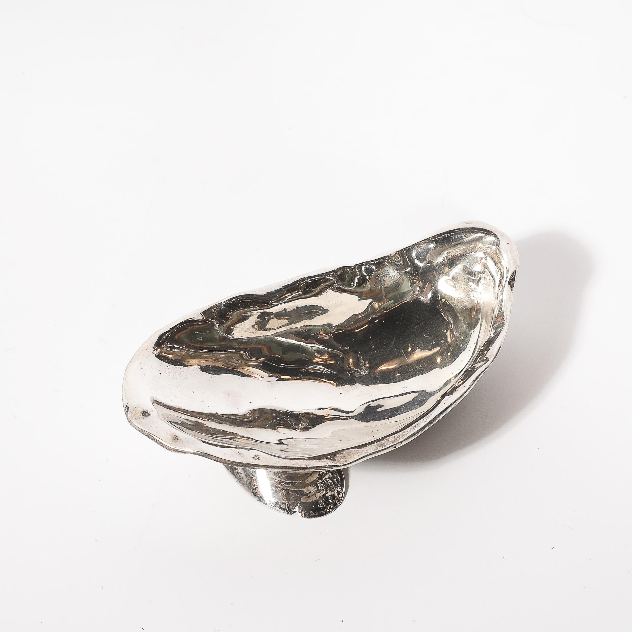 Aesthetic Movement Hand-Hammered Sterling Silver Shell Form Dish by Gorham For Sale 2