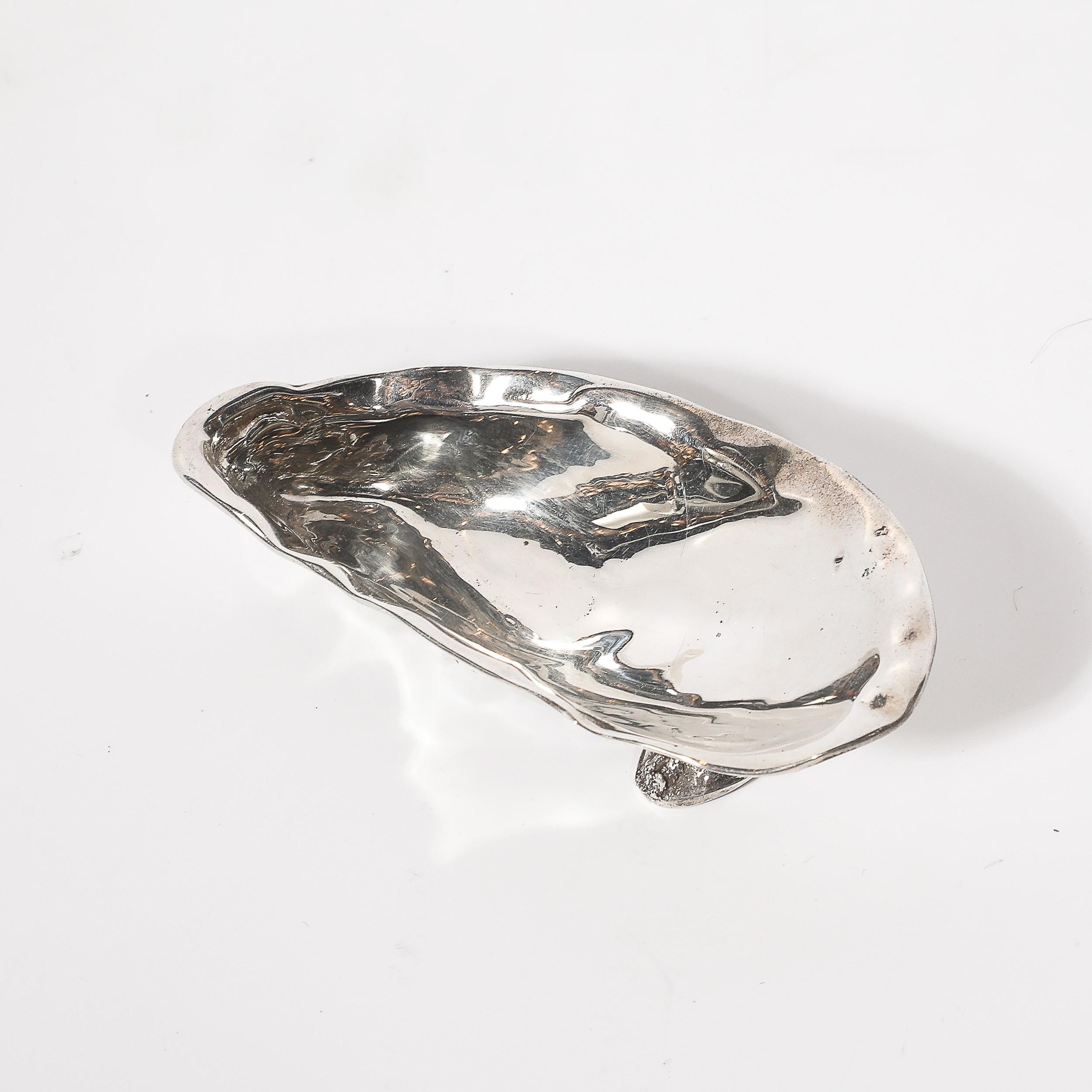 Aesthetic Movement Hand-Hammered Sterling Silver Shell Form Dish by Gorham For Sale 4