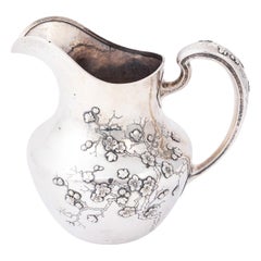Aesthetic Movement Japonesque Sterling Silver Water Pitcher by Gorham