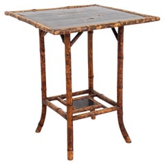 Retro Aesthetic Movement Lacquered Bamboo Accent Table