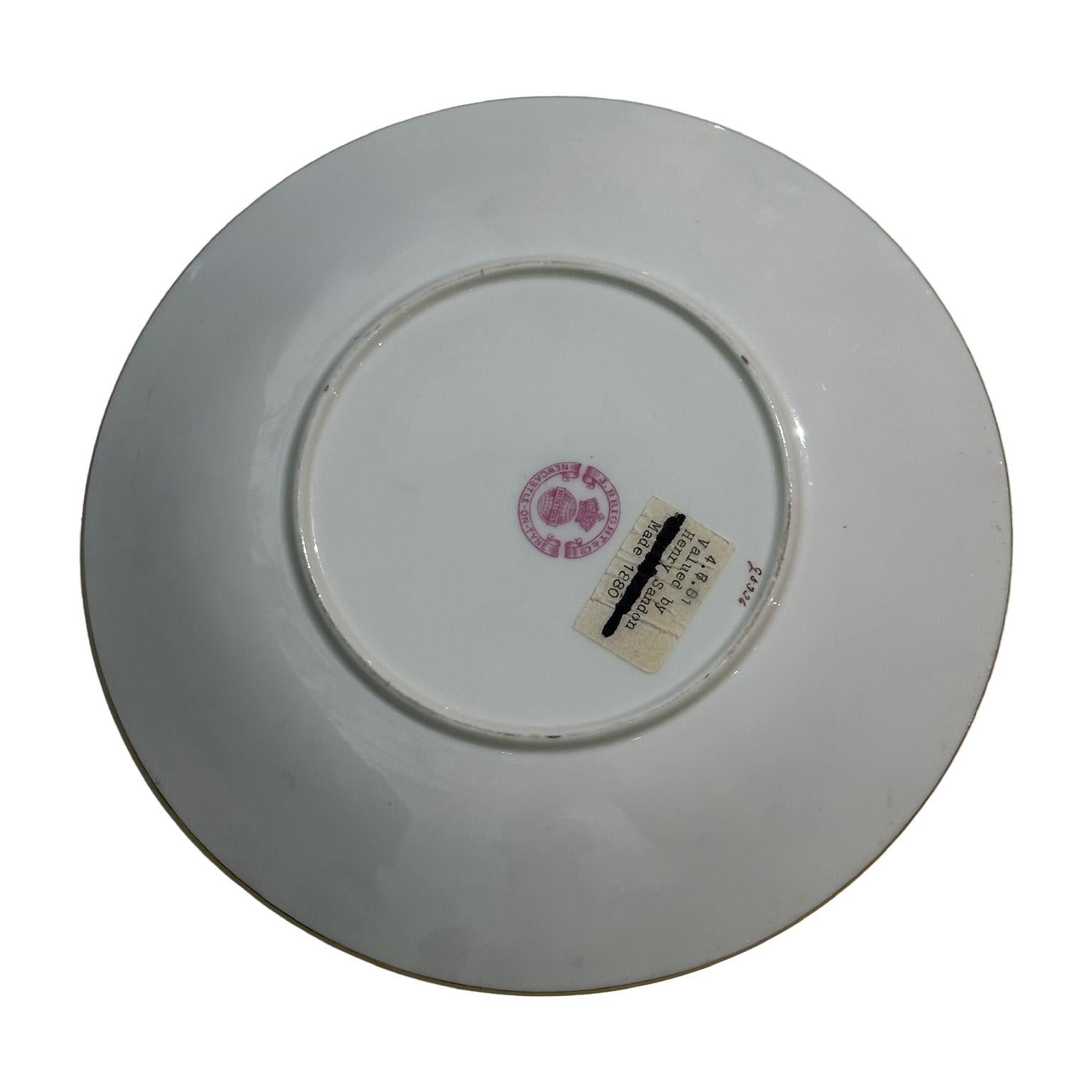Precious Minton lemons gold & silver hand painted  Aesthetic Movement Plate 1880 In Good Condition For Sale In Paris, FR
