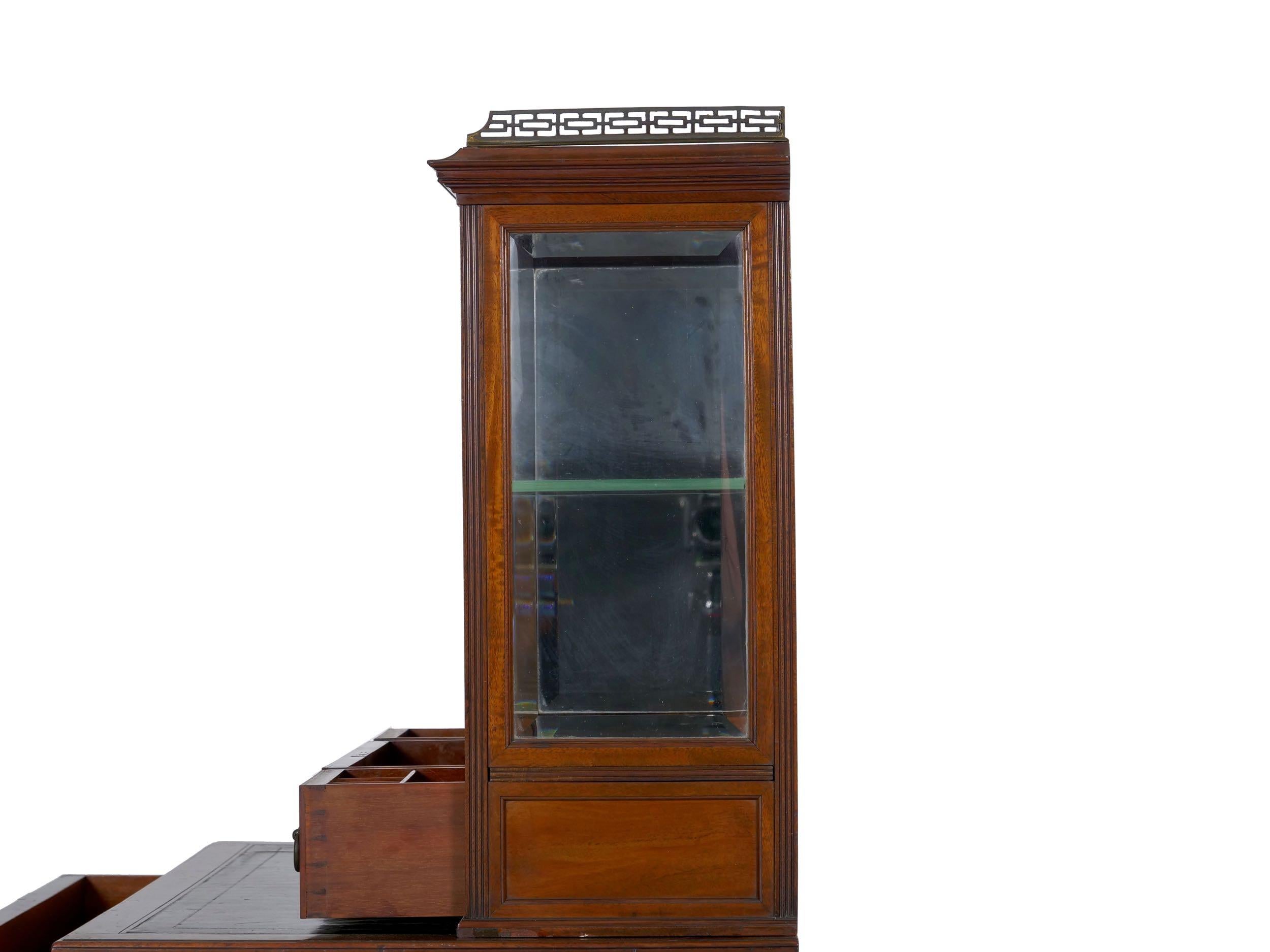 Aesthetic Movement Mahogany Bonheur du Jour Secretary Desk Cabinet, circa 1880 6