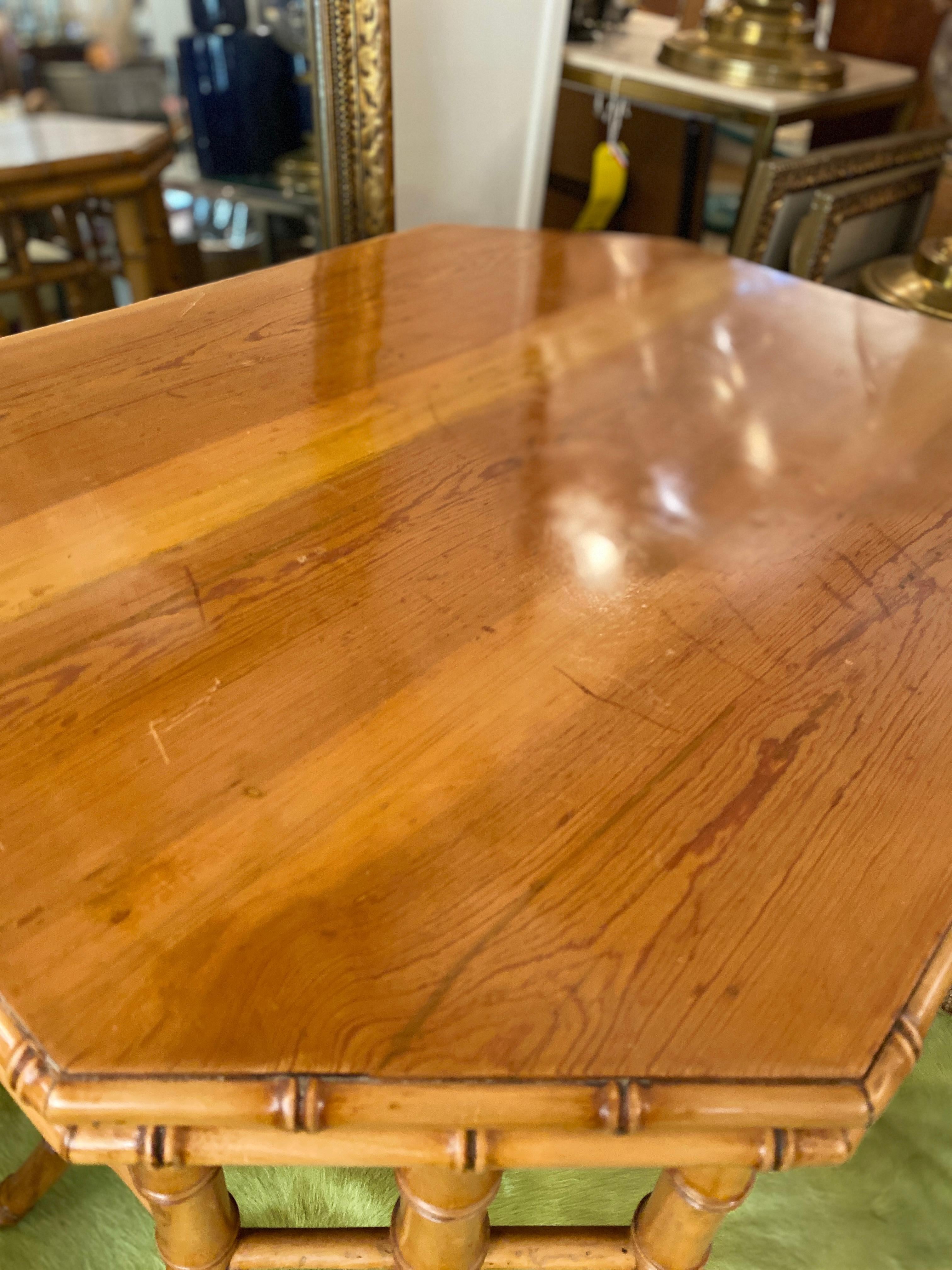 Aesthetic Movement, Maple Faux Bamboo Side Table Attributed to RJ Horner In Excellent Condition In Mt Kisco, NY