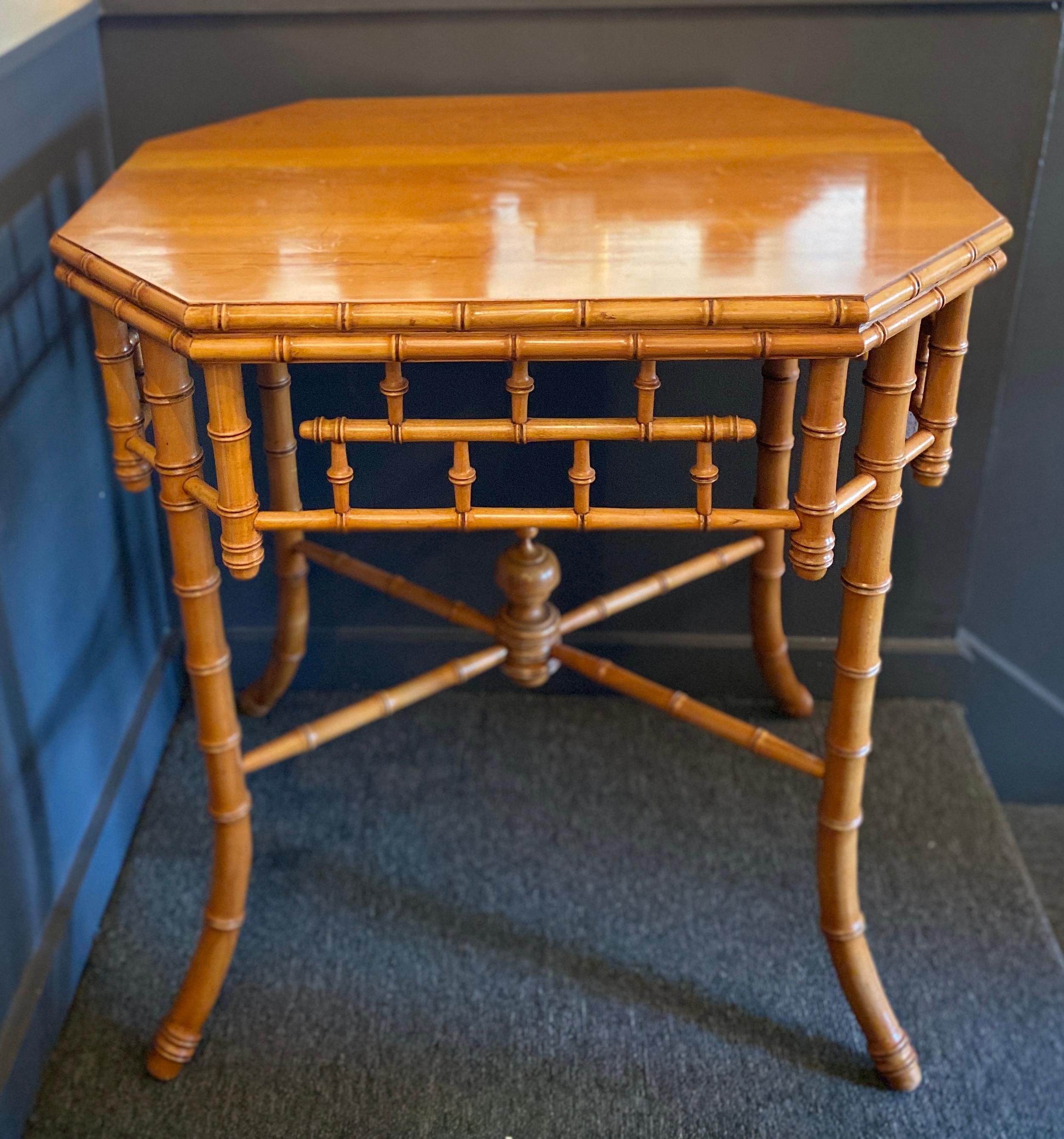 Aesthetic Movement, Maple Faux Bamboo Side Table Attributed to RJ Horner 1