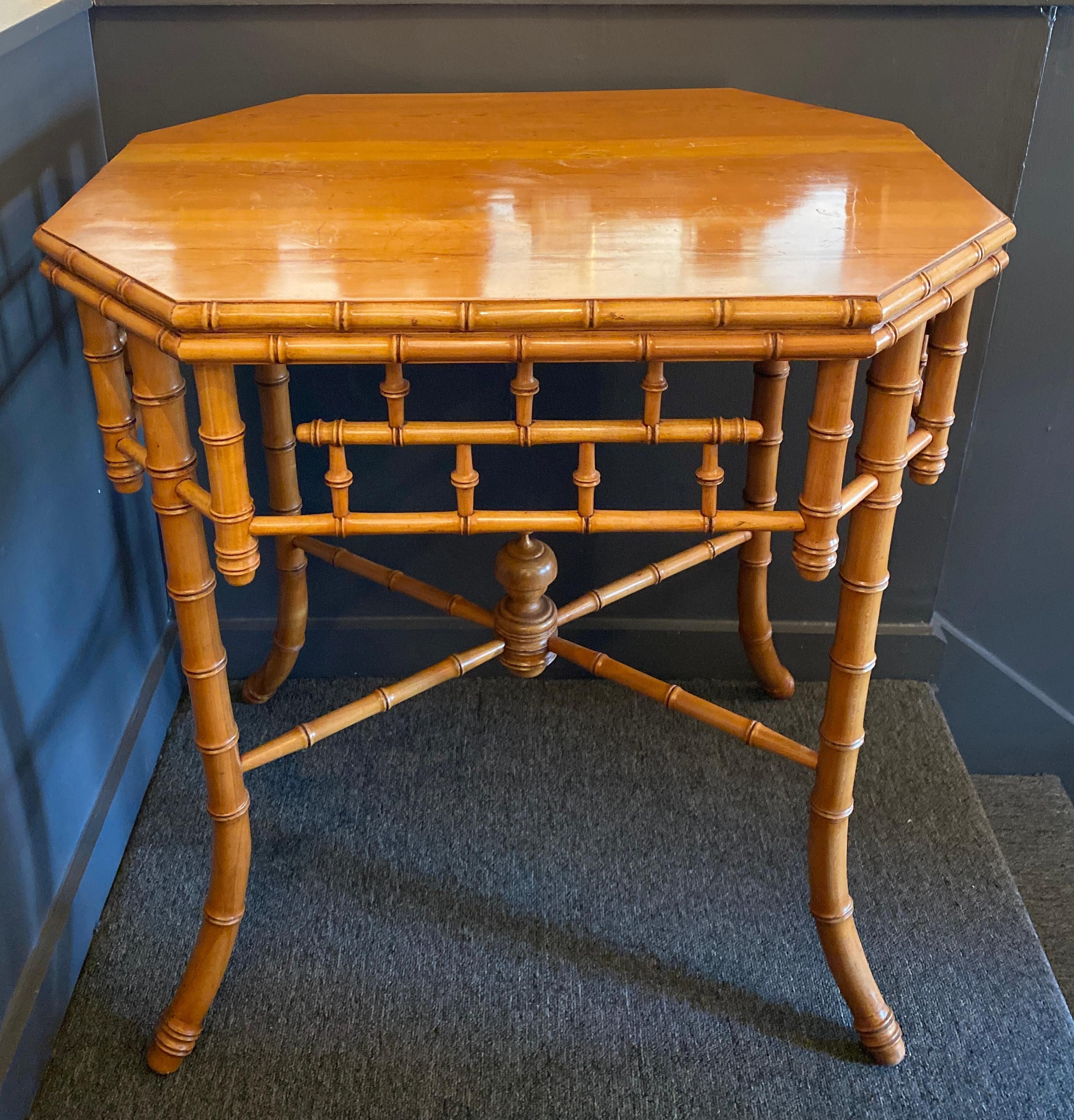 Aesthetic Movement, Maple Faux Bamboo Side Table Attributed to RJ Horner 2
