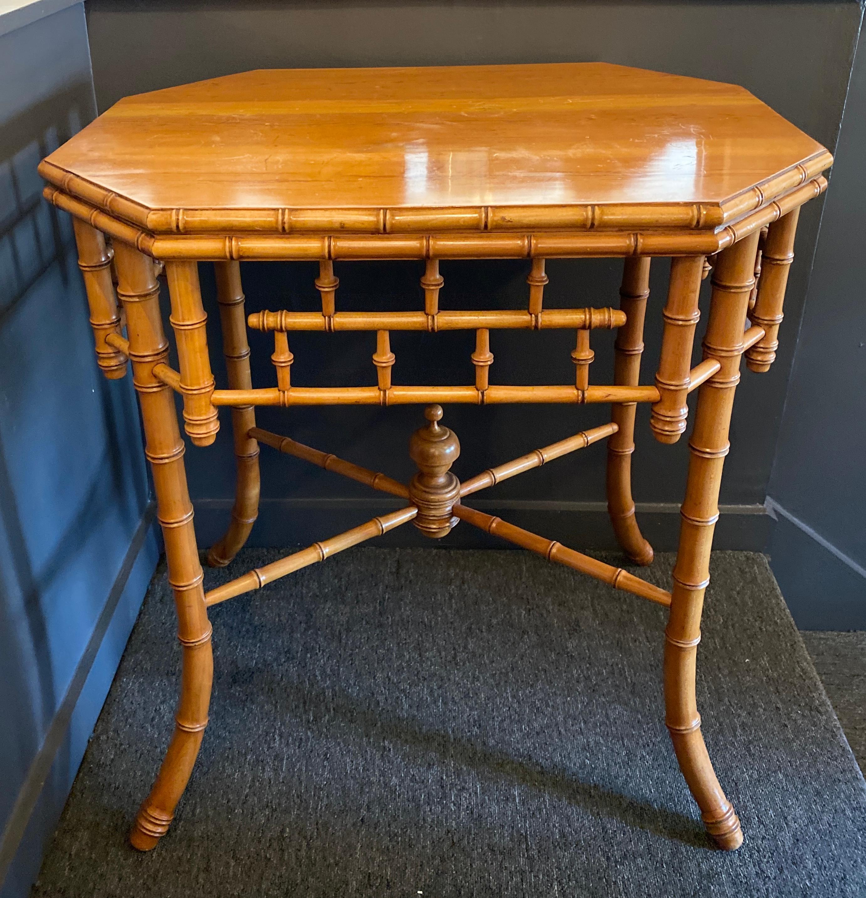Aesthetic Movement, Maple Faux Bamboo Side Table Attributed to RJ Horner 3
