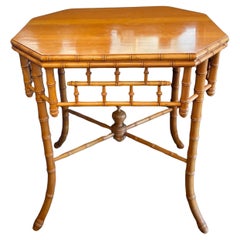 Aesthetic Movement, Maple Faux Bamboo Side Table Attributed to RJ Horner