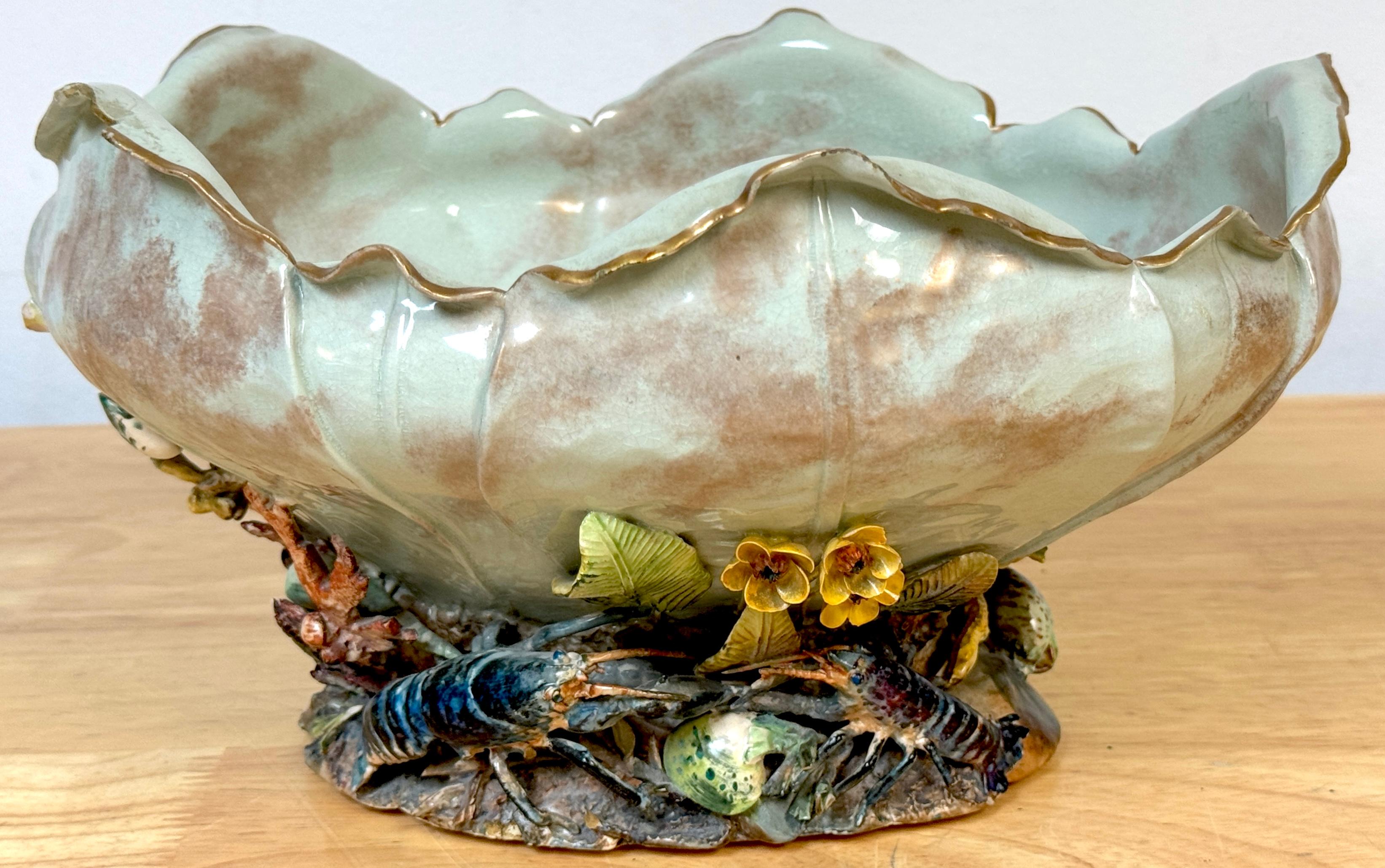 Aesthetic Movement Marinemotiv Steinzeugschale von Doulton Lambeth, um 1880 im Angebot 3