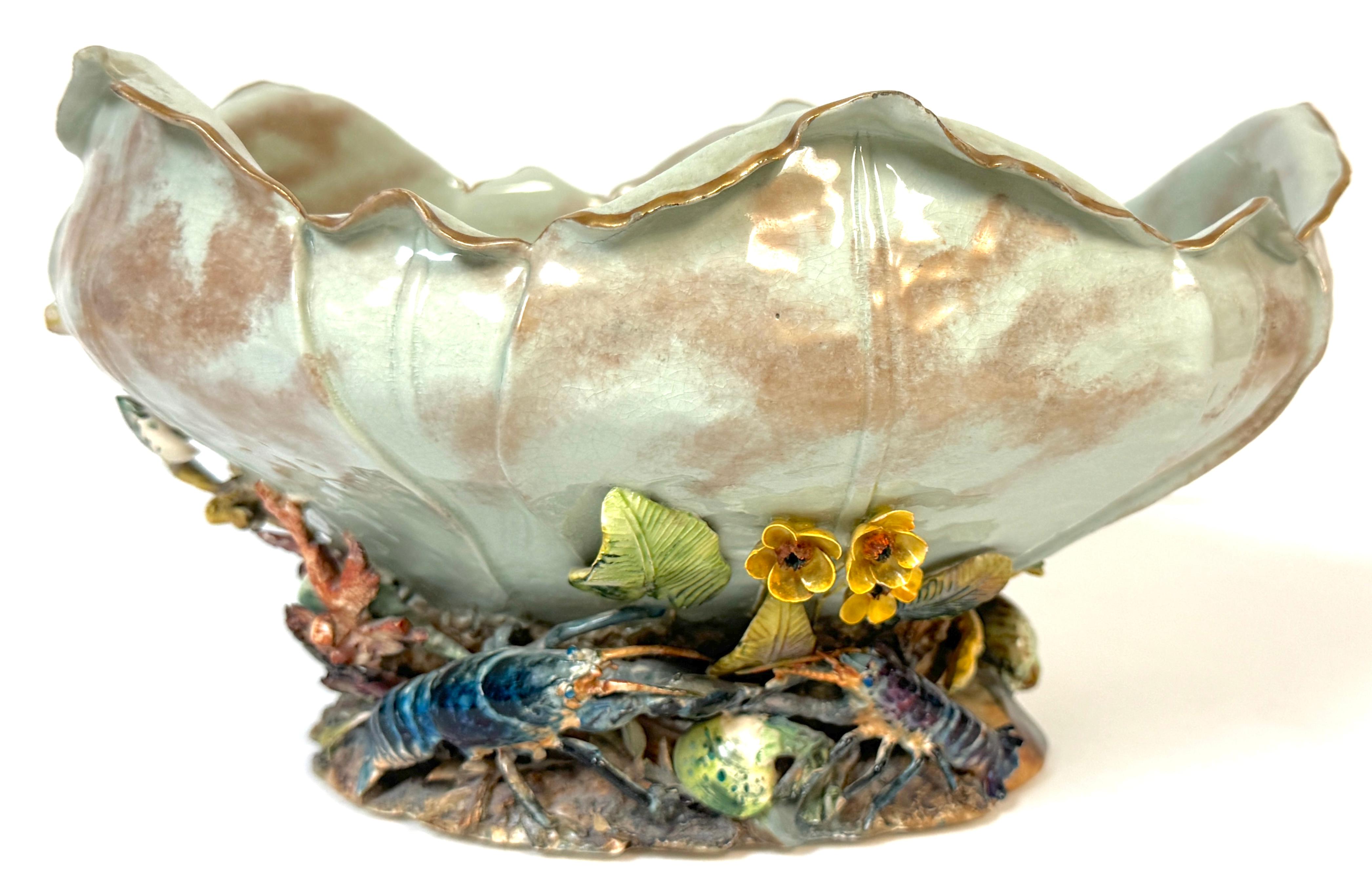 Aesthetic Movement Marinemotiv Steinzeugschale von Doulton Lambeth, um 1880 (Ästhetizismus) im Angebot