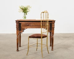 Aesthetic Movement Moorish Style Inlay Writing Table Desk