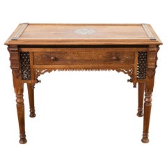 Aesthetic Movement Moorish Style Inlay Writing Table Desk