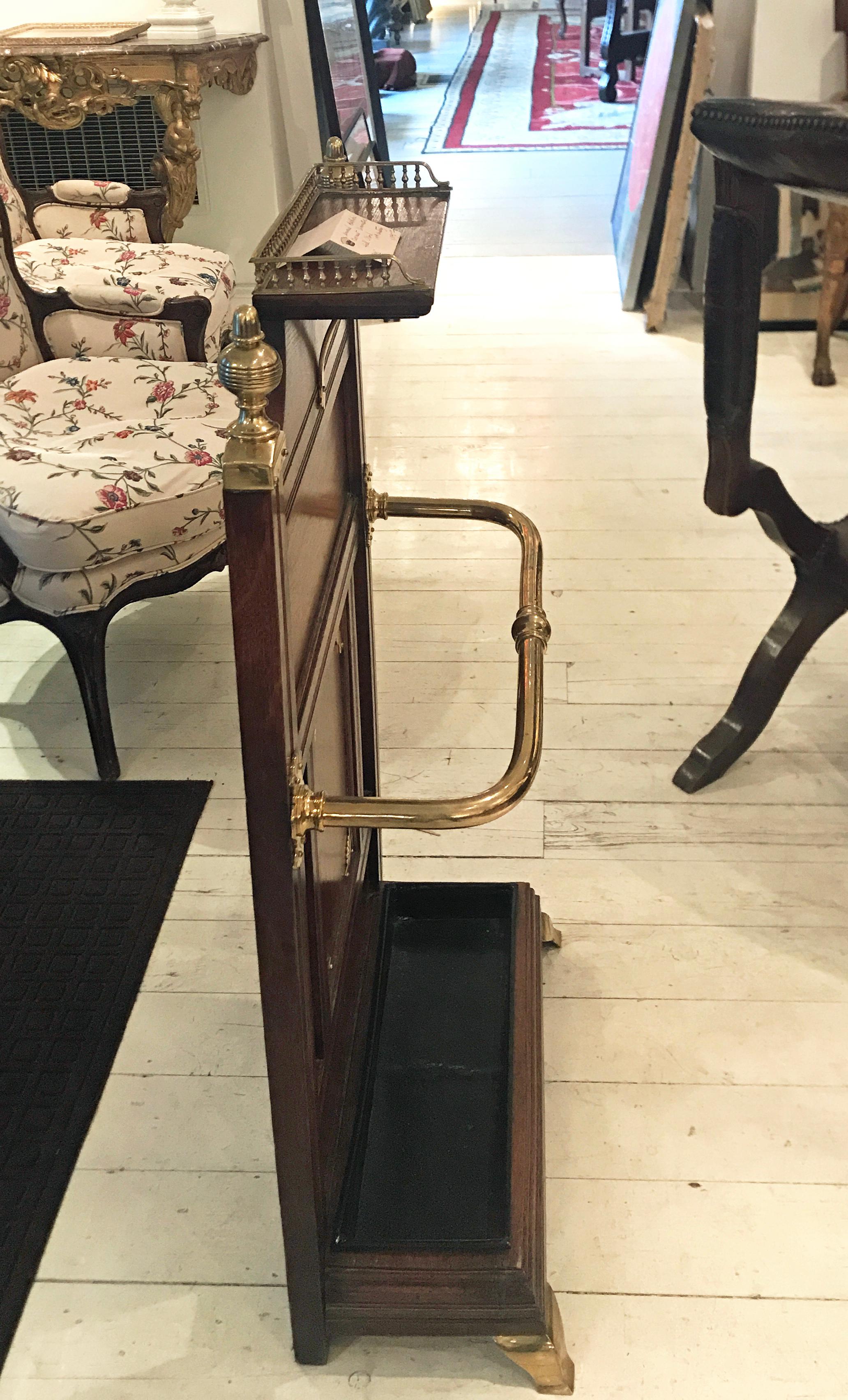 Aesthetic Movement Oak and Brass Umbrella Hall Stand 1