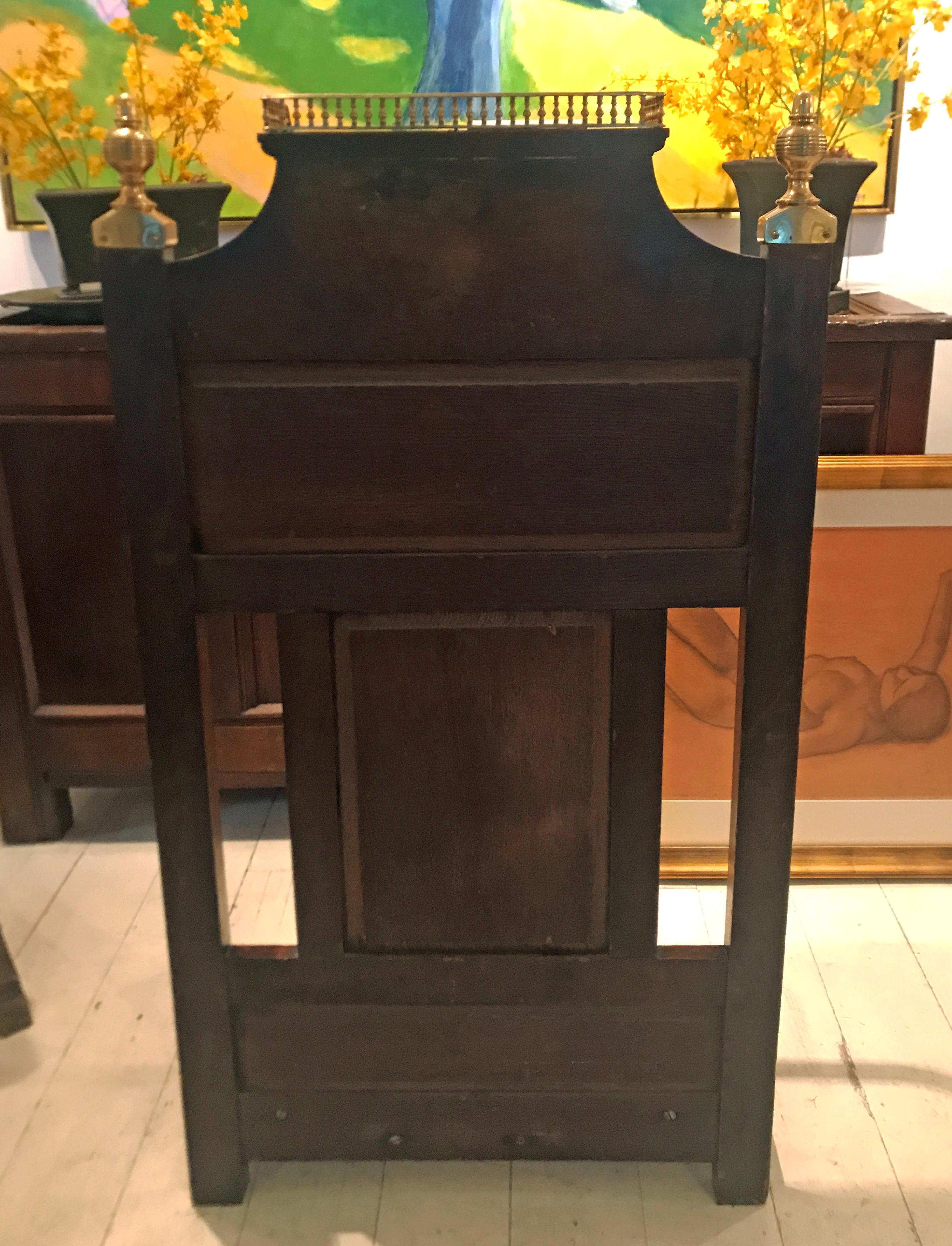 Aesthetic Movement Oak and Brass Umbrella Hall Stand 2
