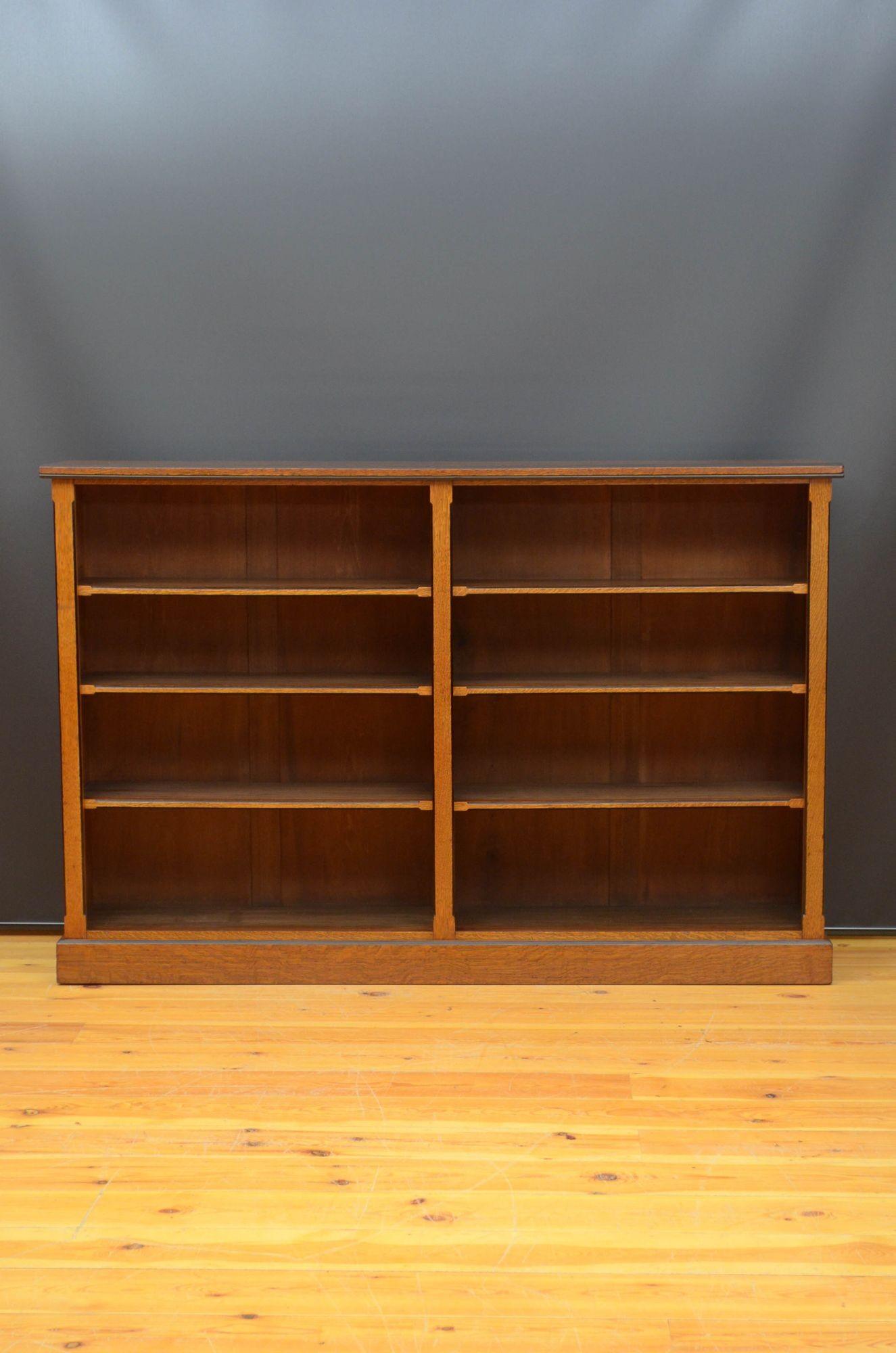 Aesthetic Movement Oak Open Bookcase In Good Condition For Sale In Whaley Bridge, GB