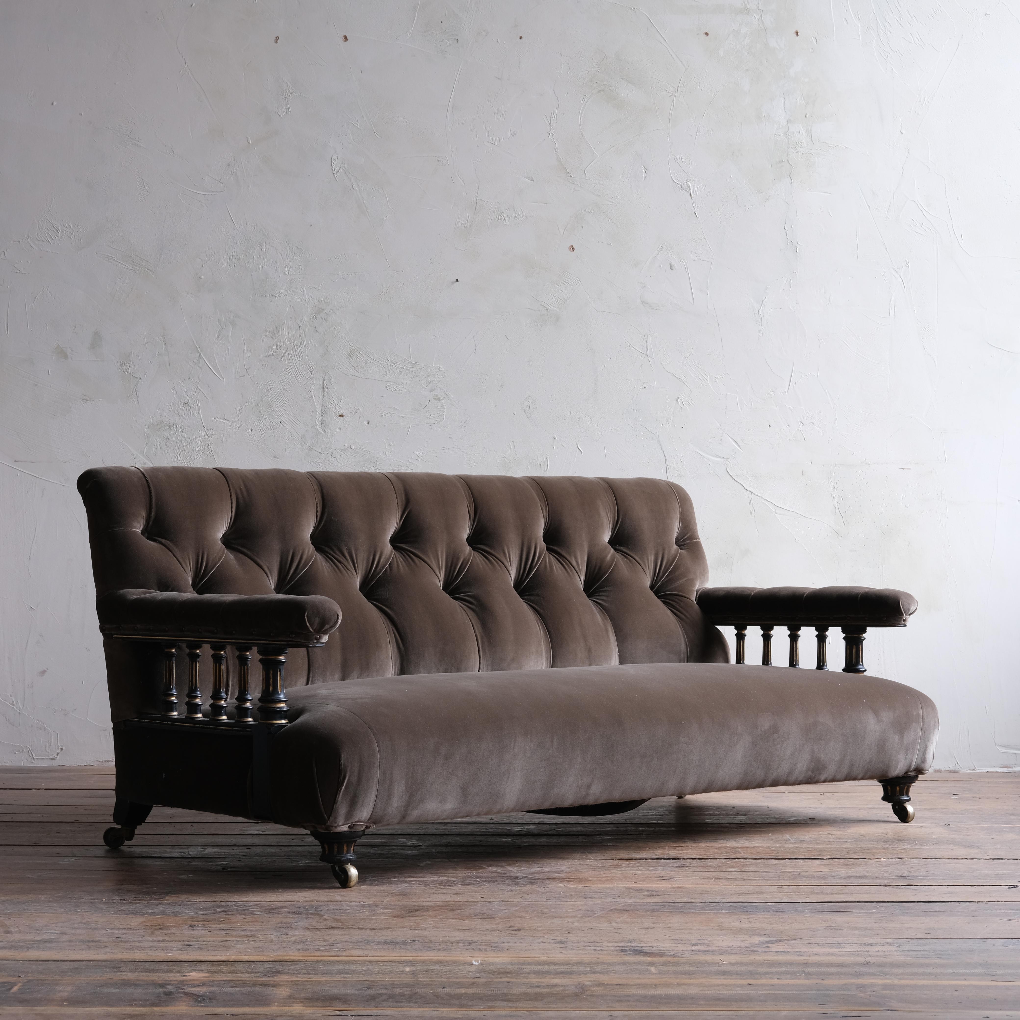 Aesthetic Movement Open Arm Sofa Attributed to Howard and Sons For Sale 2