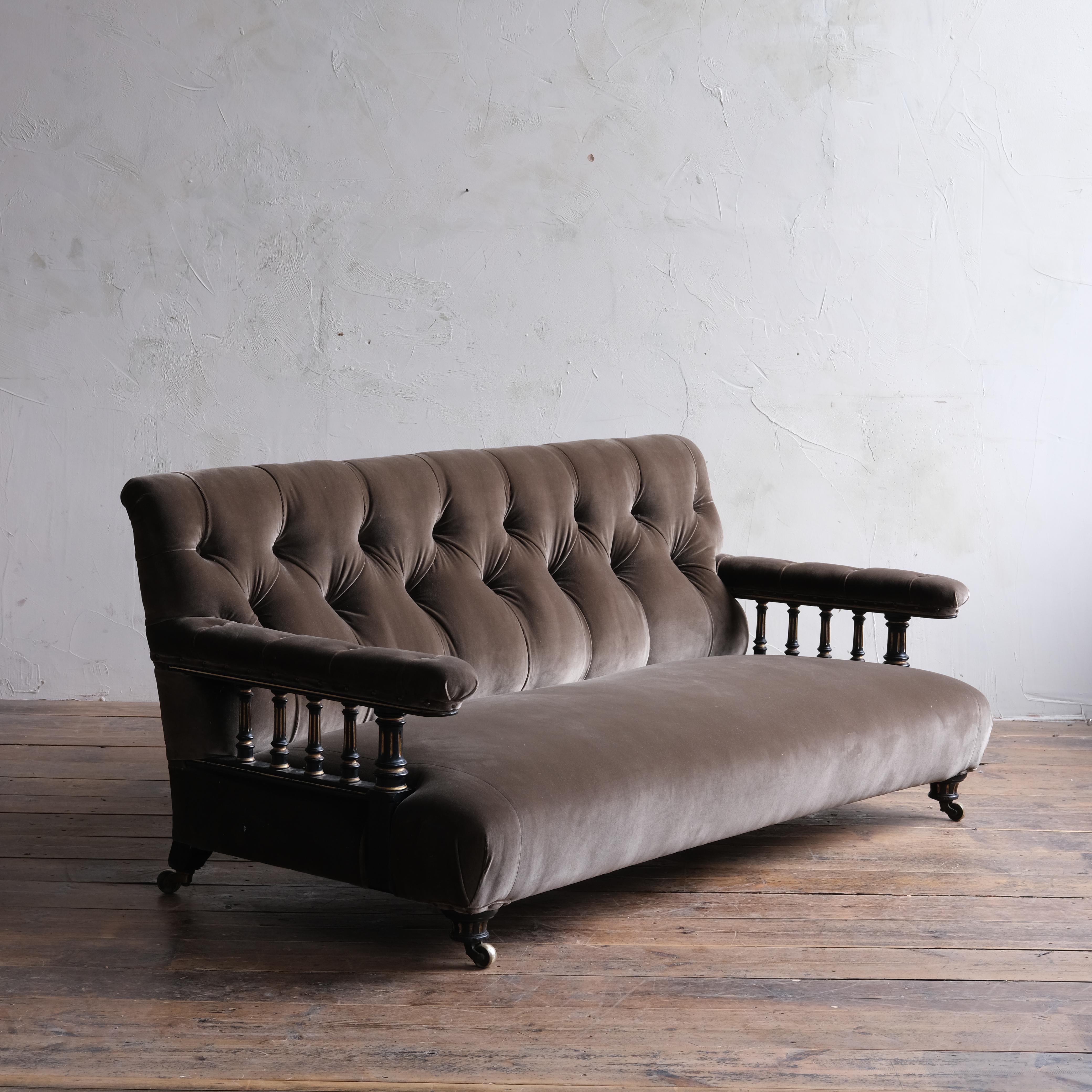 Aesthetic Movement Open Arm Sofa Attributed to Howard and Sons For Sale 3