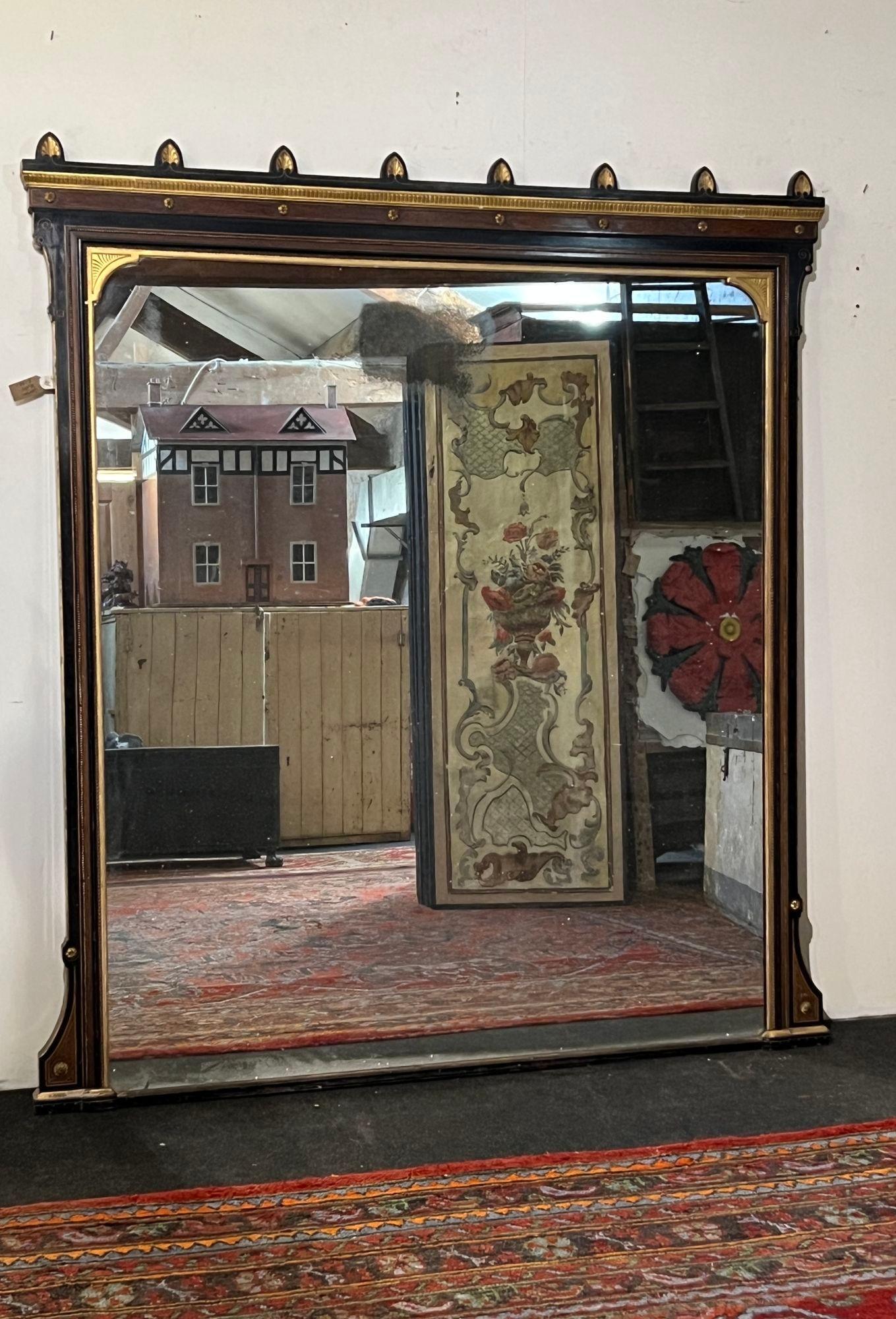 Mahogany Aesthetic movement over mantle mirror