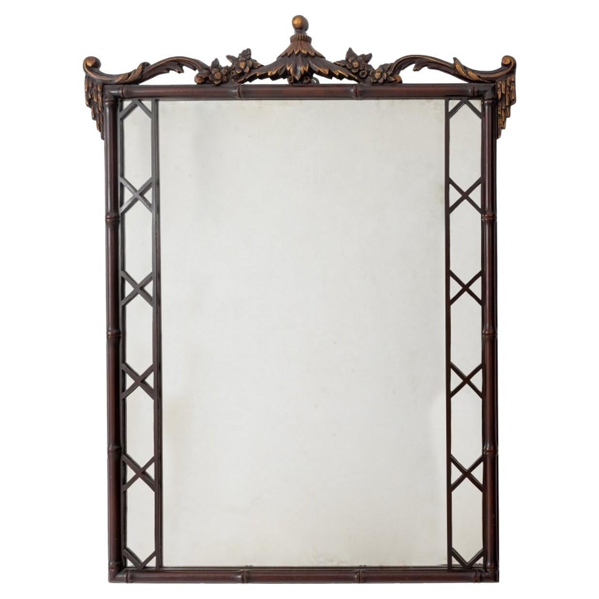 Aesthetic Movement Parcel Gilt Mahogany Mirror