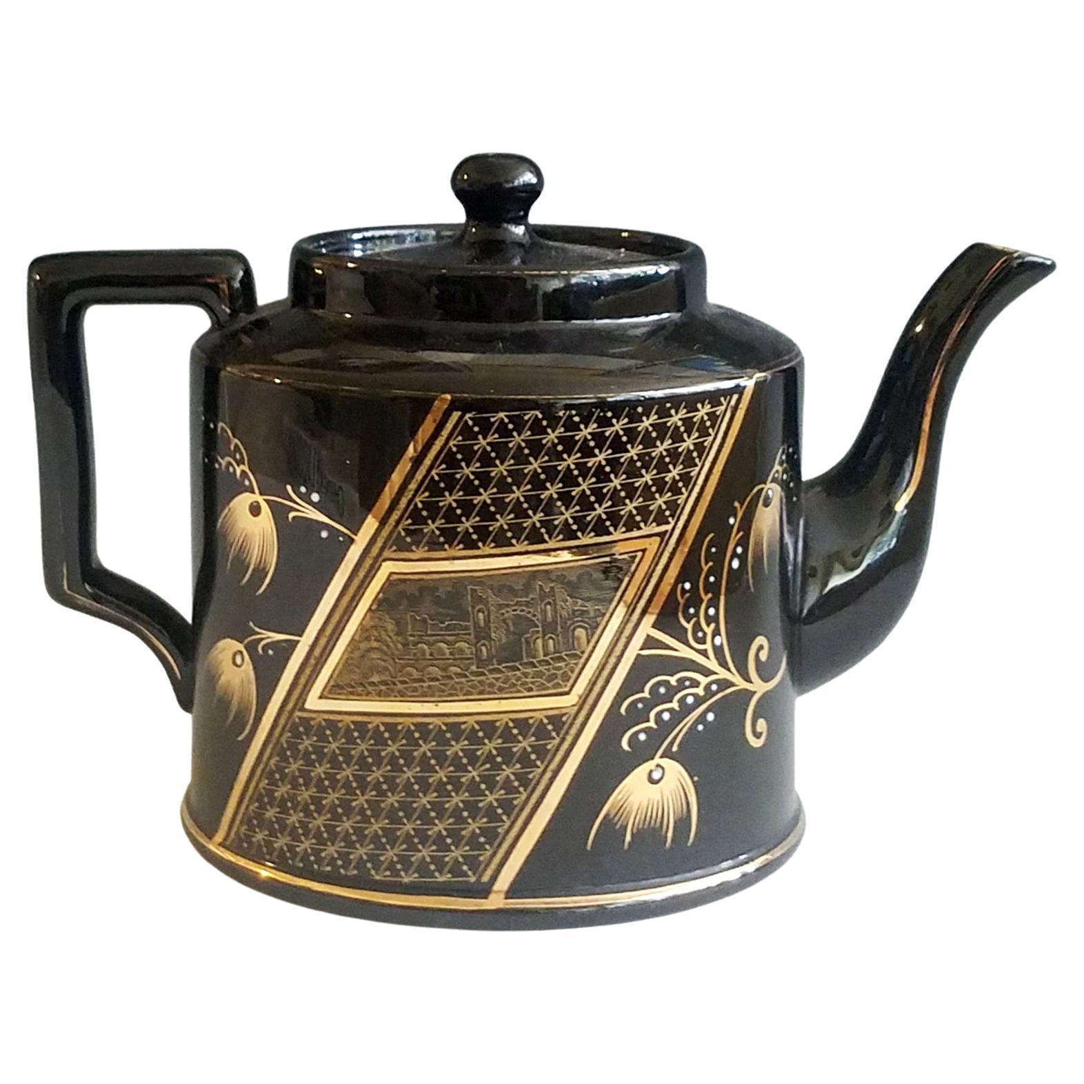 Aesthetic Movement Pottery Teapot and Cover