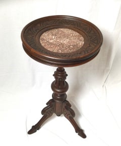 Aesthetic Movement Round Walnut Pedestal Table