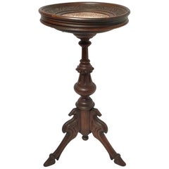 Aesthetic Movement Round Walnut Pedestal Table