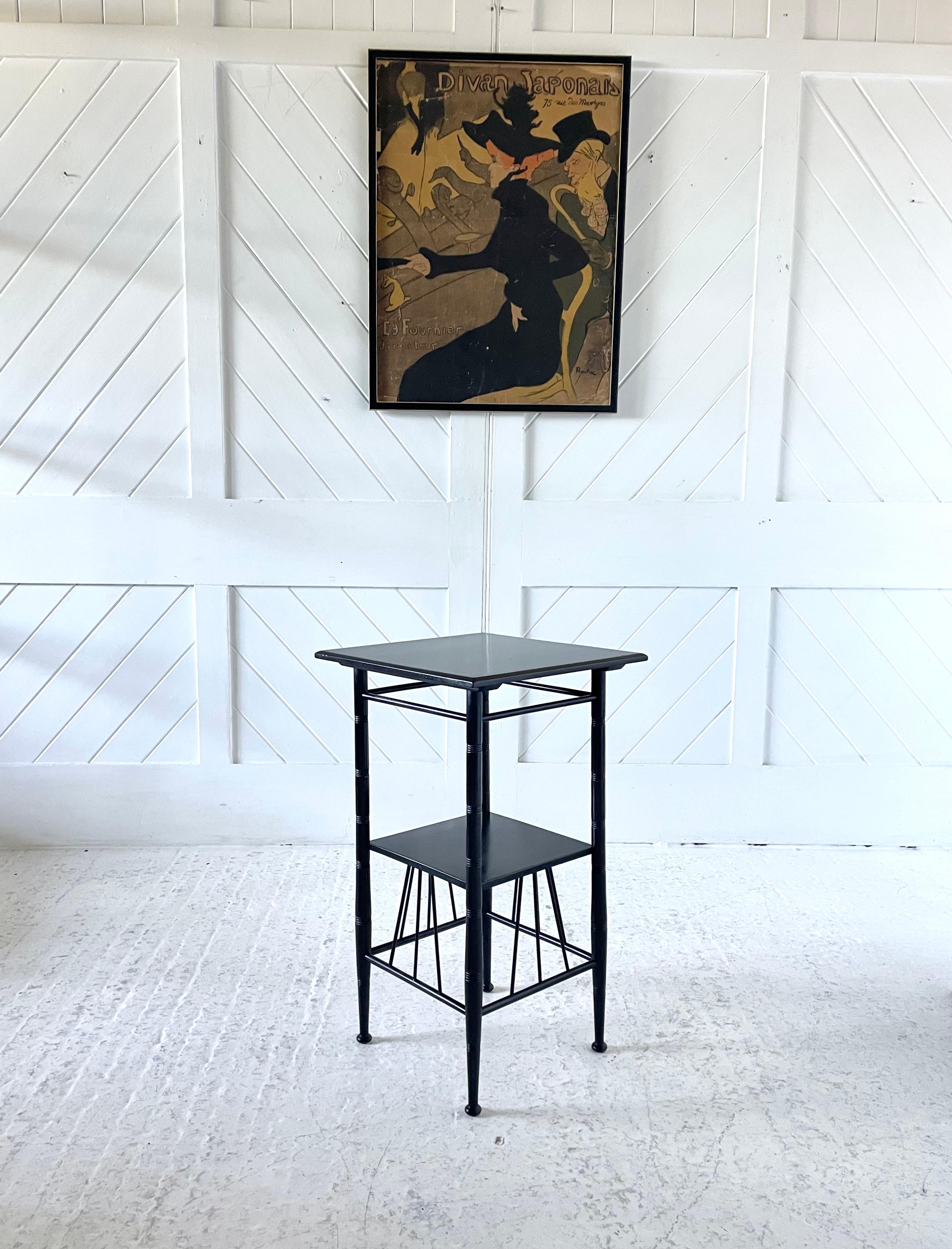 Ebonized Aesthetic Movement Side Table after a design by E.W. Godwin For Sale