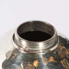 Frasco de perfume con forma de bola de plata de ley de Whiting, firmado, del Movimiento Estético