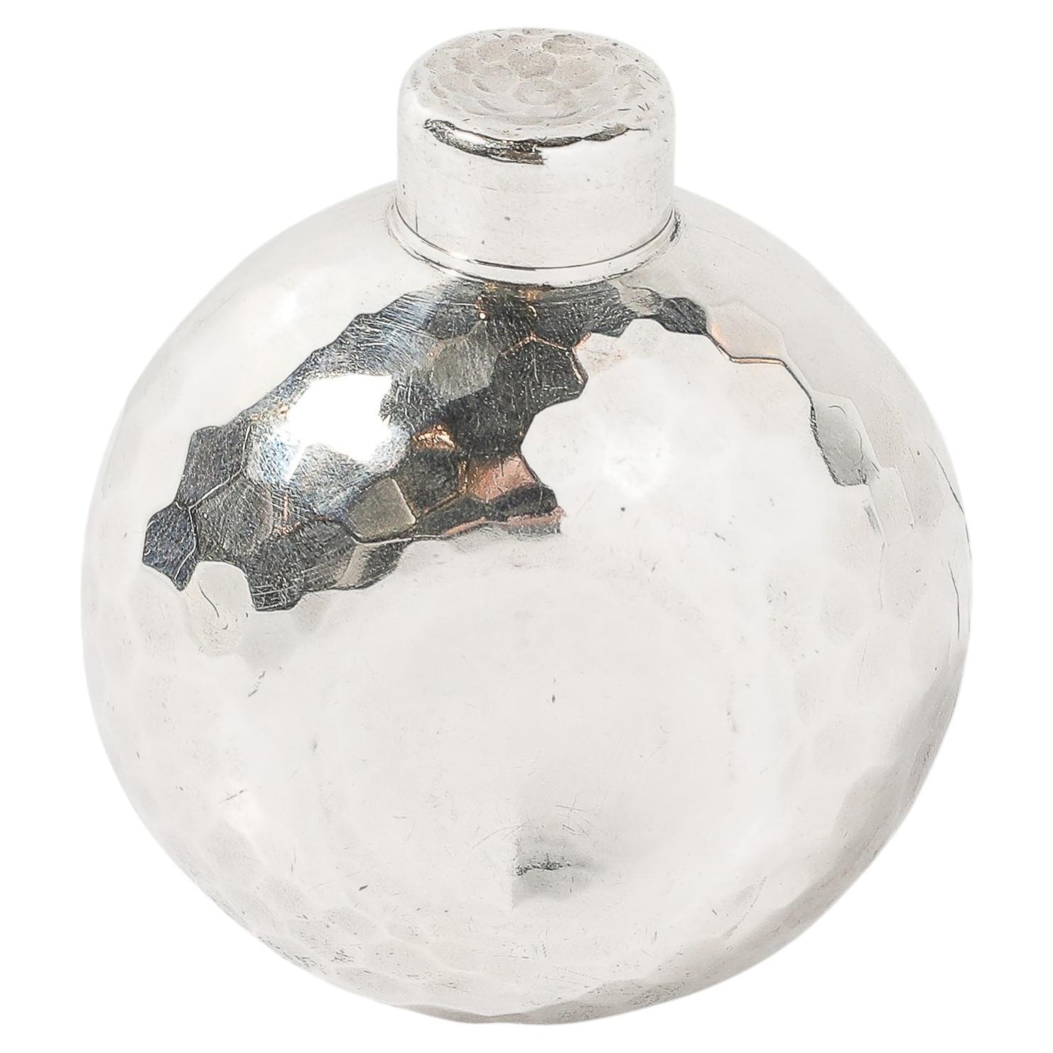 Aesthetic Movement Signed Whiting Sterling Silver Ball-Form Scent Flask For Sale
