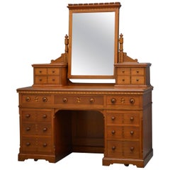 Antique Aesthetic Movement Solid Walnut Dressing Table