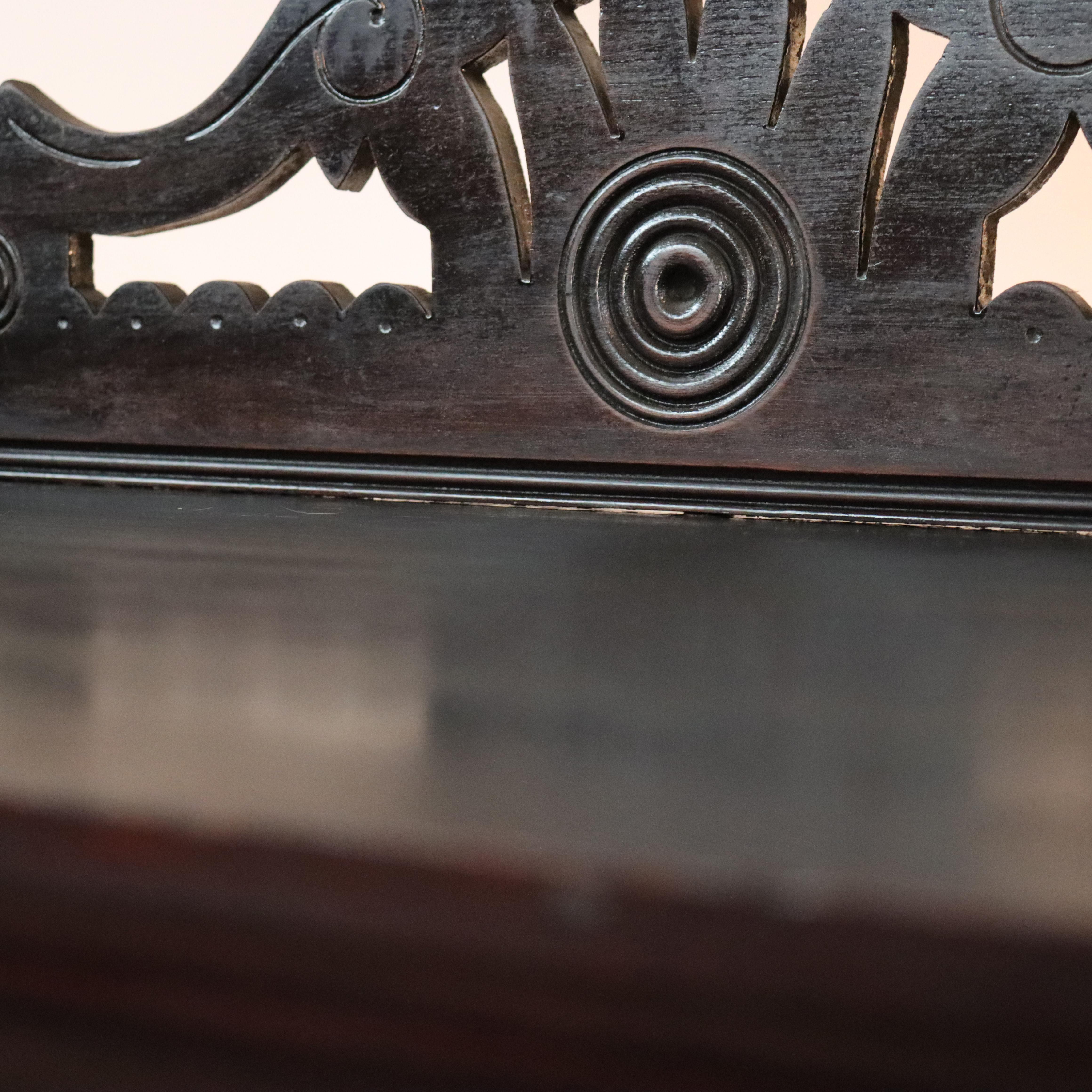 Aesthetic Movement Spoon Carved Ebonized Mahogany Secretary C1890 For Sale 14