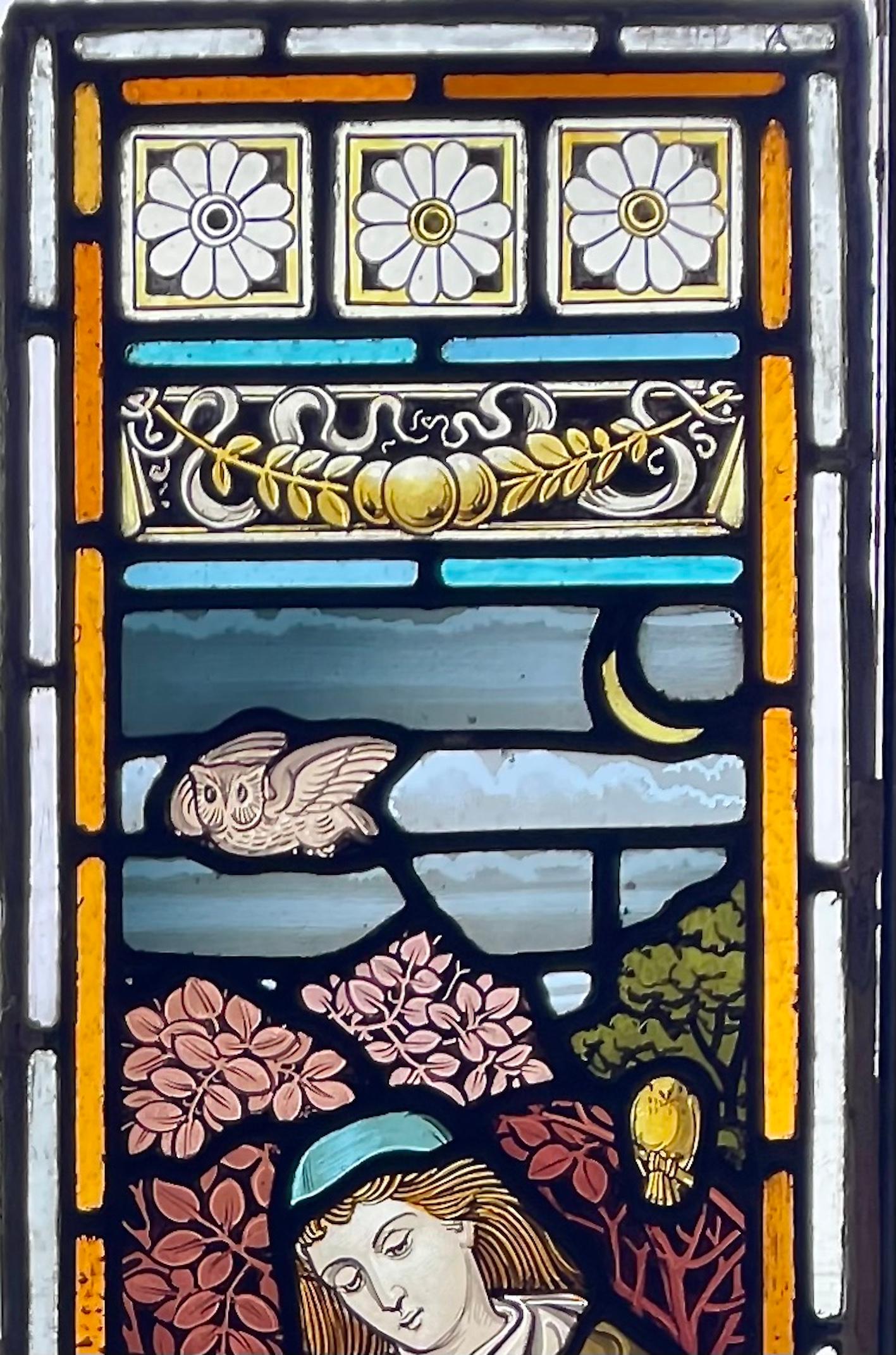 Aesthetic Movement Türverkleidungen aus gebeiztem und bemaltem Glas (Englisch) im Angebot