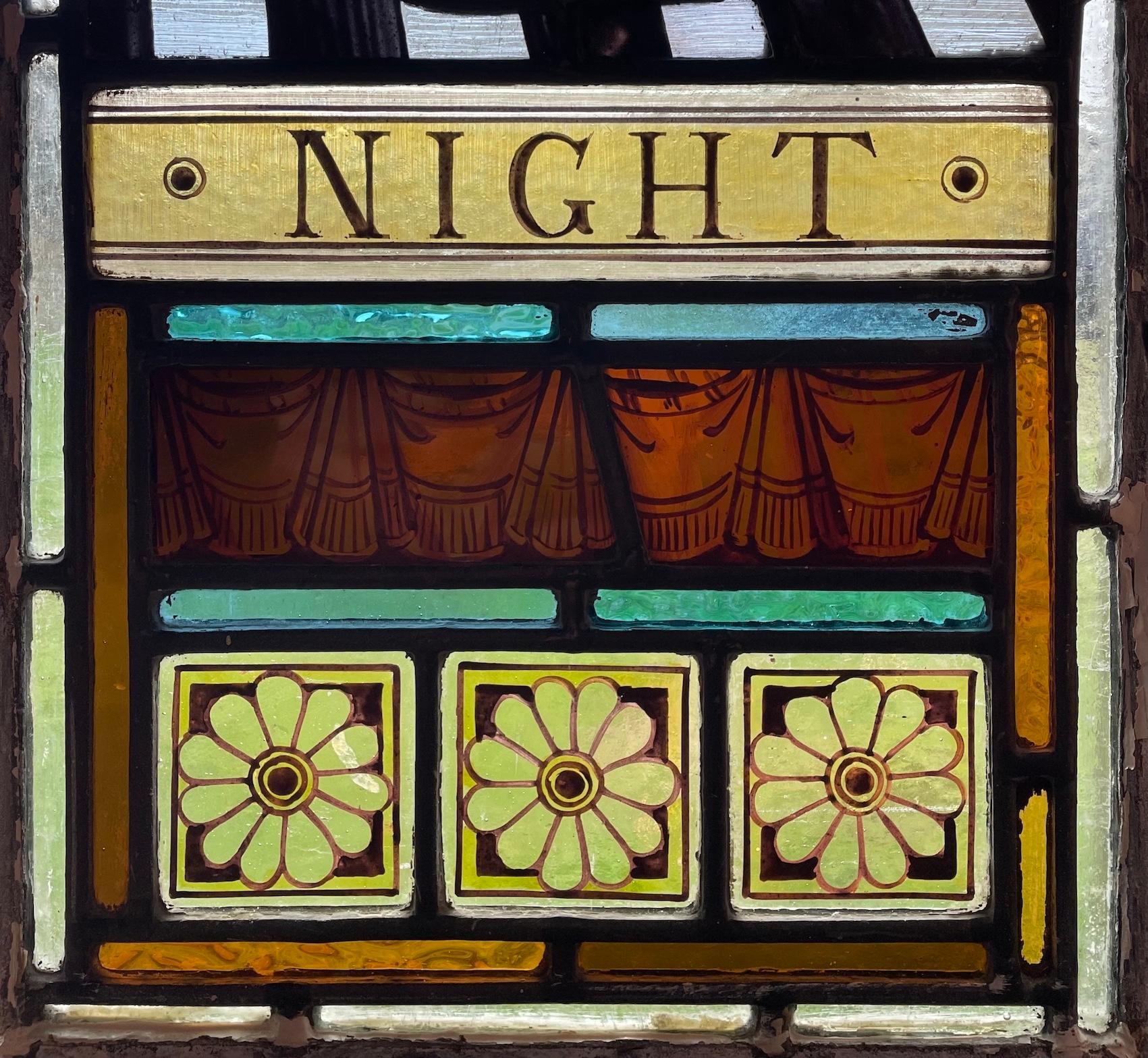 Aesthetic Movement Türverkleidungen aus gebeiztem und bemaltem Glas im Zustand „Gut“ im Angebot in Petworth, GB