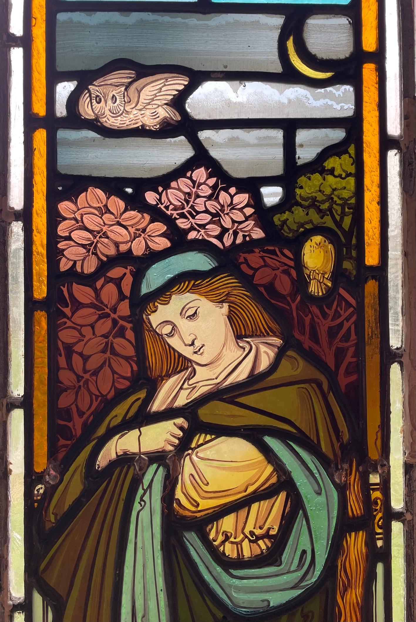 Aesthetic Movement Türverkleidungen aus gebeiztem und bemaltem Glas (Spätes 19. Jahrhundert) im Angebot